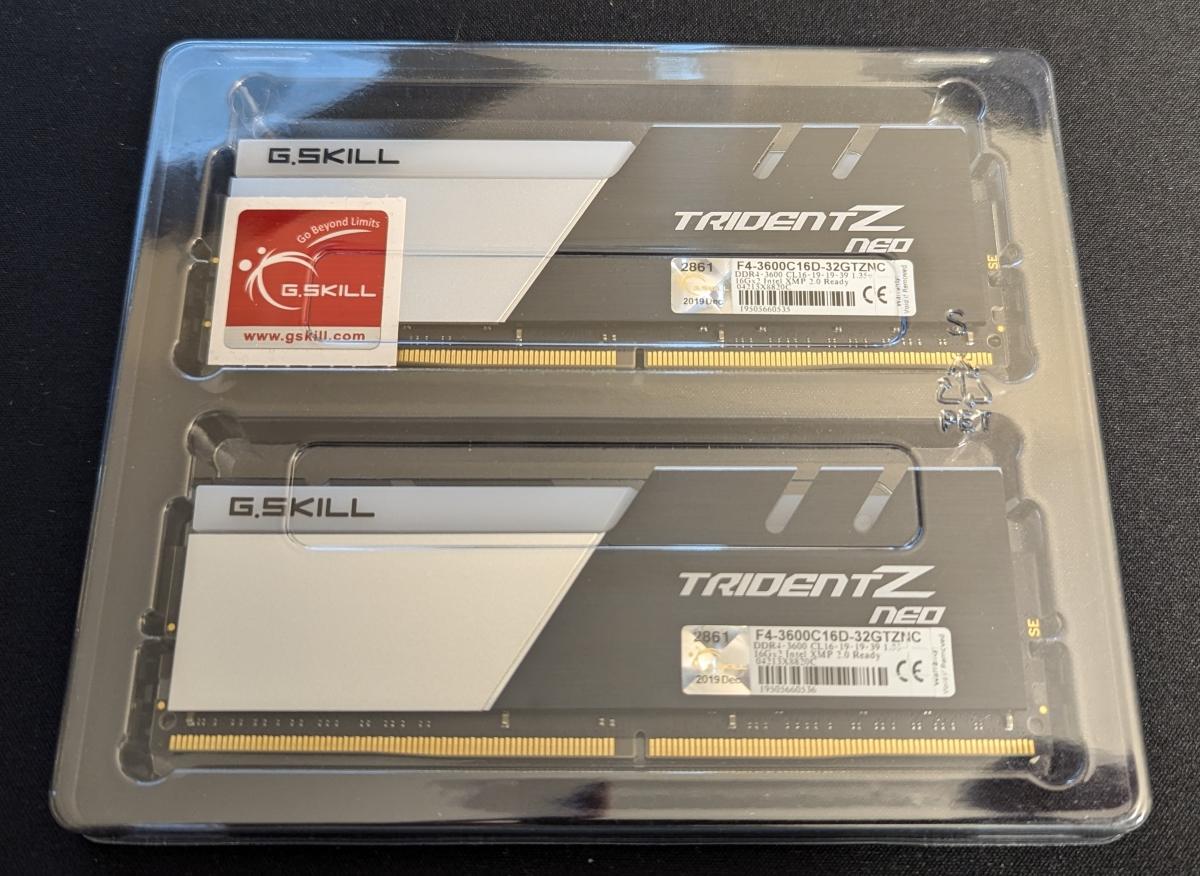 G.Skill TridentZ Neo 32GB(2x16GB)DDR4-3600 C16 Dual Channel Memory Kit - F4-3600C16D-32GTZNC