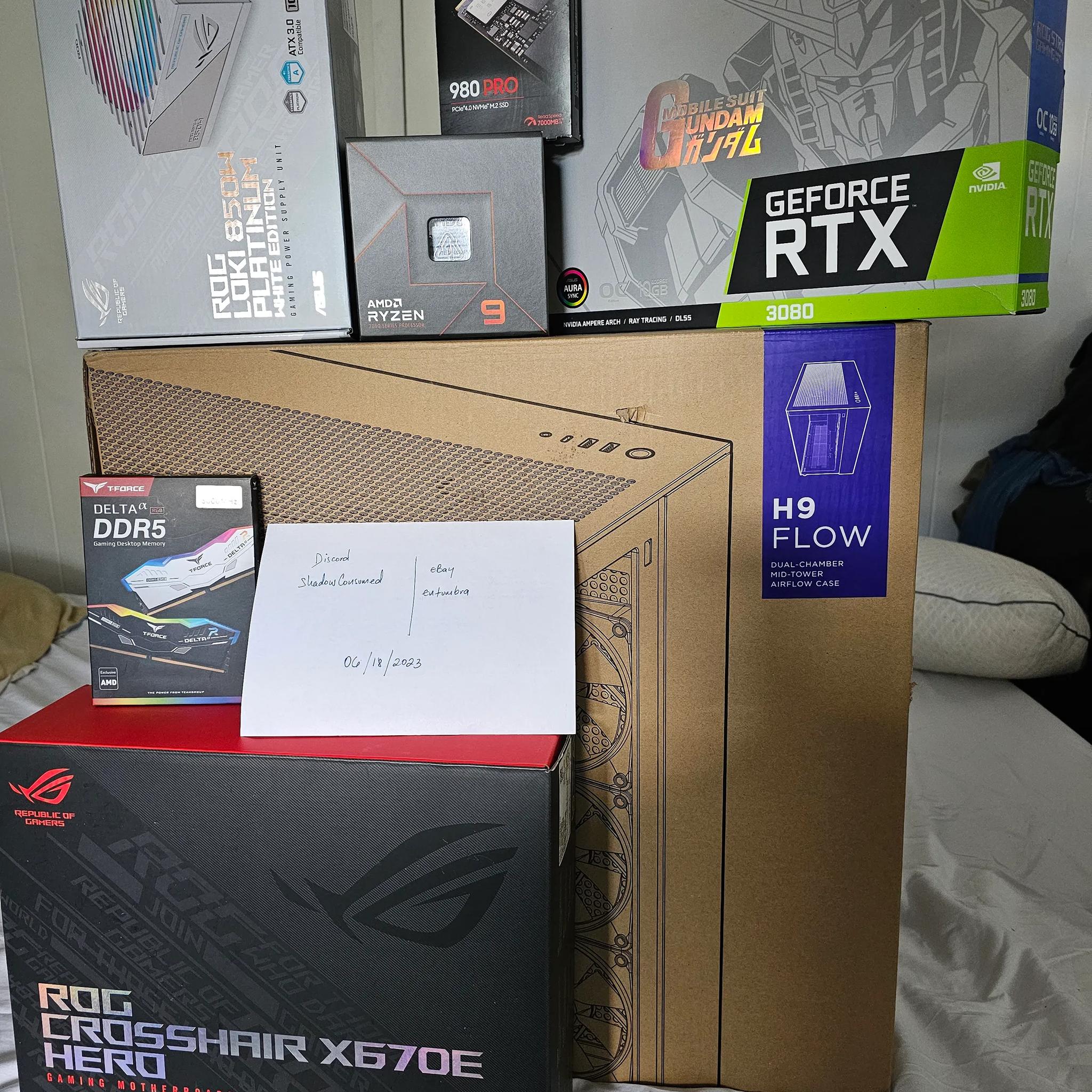HIGH END CUSTOM BUILD 7950X w ROG GUNDAM 3080- BNIB!