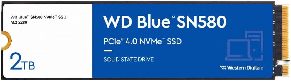 Western Digital 2TB WD Blue SN580 NVMe Internal Solid State Drive