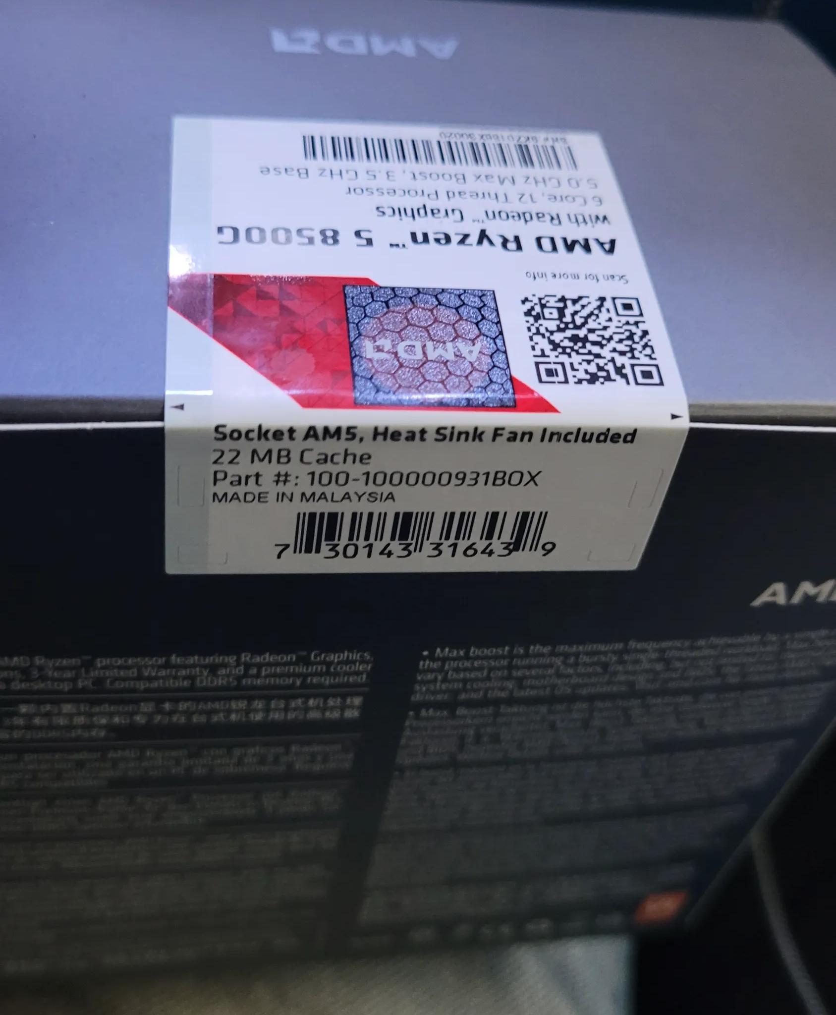 AMD Ryzen 5 8500G brand new unused