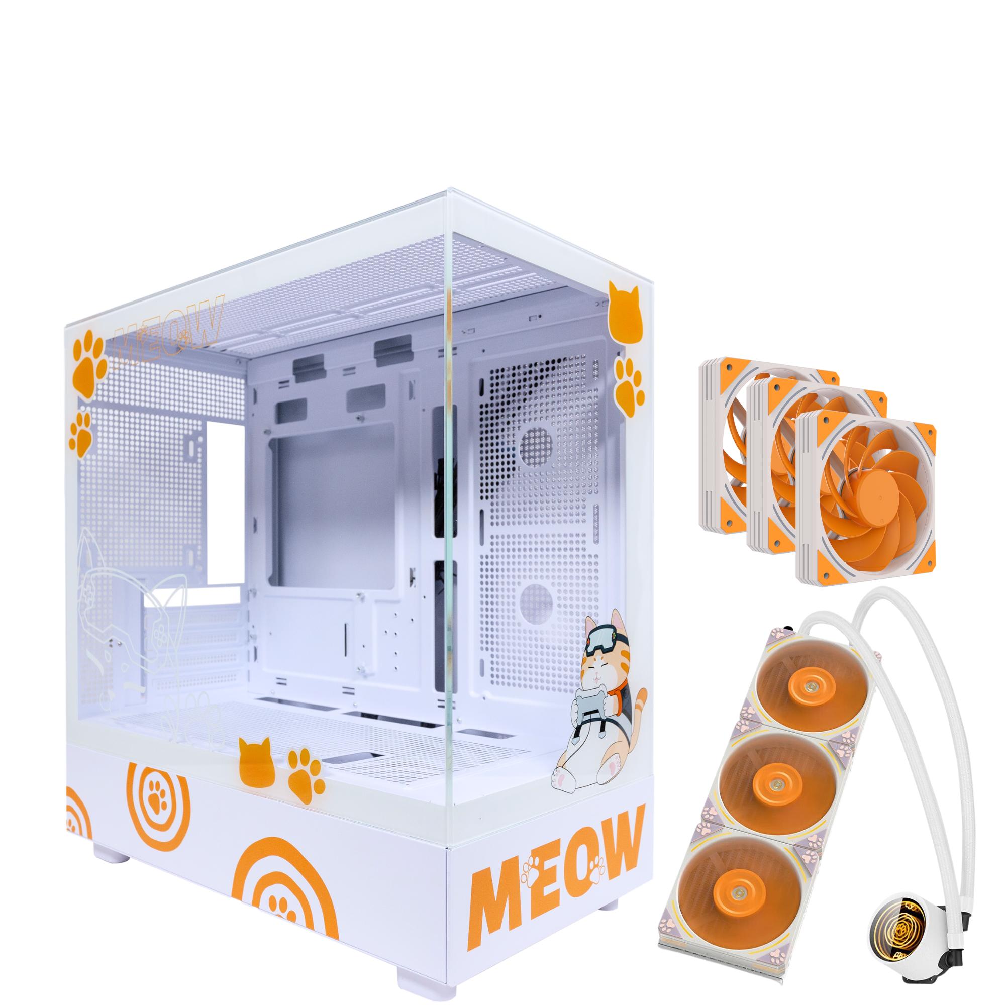 Segotep Memphis-S Meow Combo M-ATX  Case, AIO BeIced II 360, ARGB Fan Meow Edition