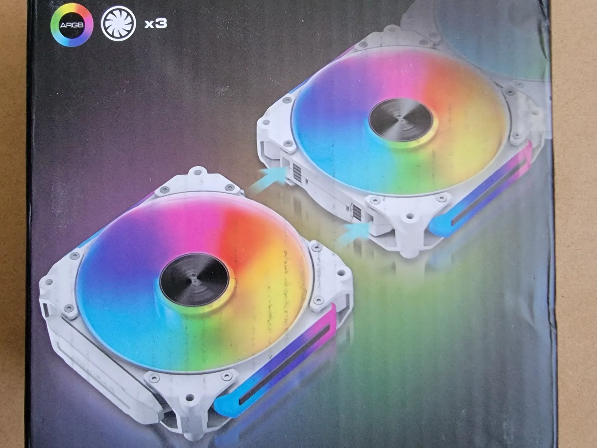 3 Pack Cougar Apolar 120mm RGB Fans - White - Used