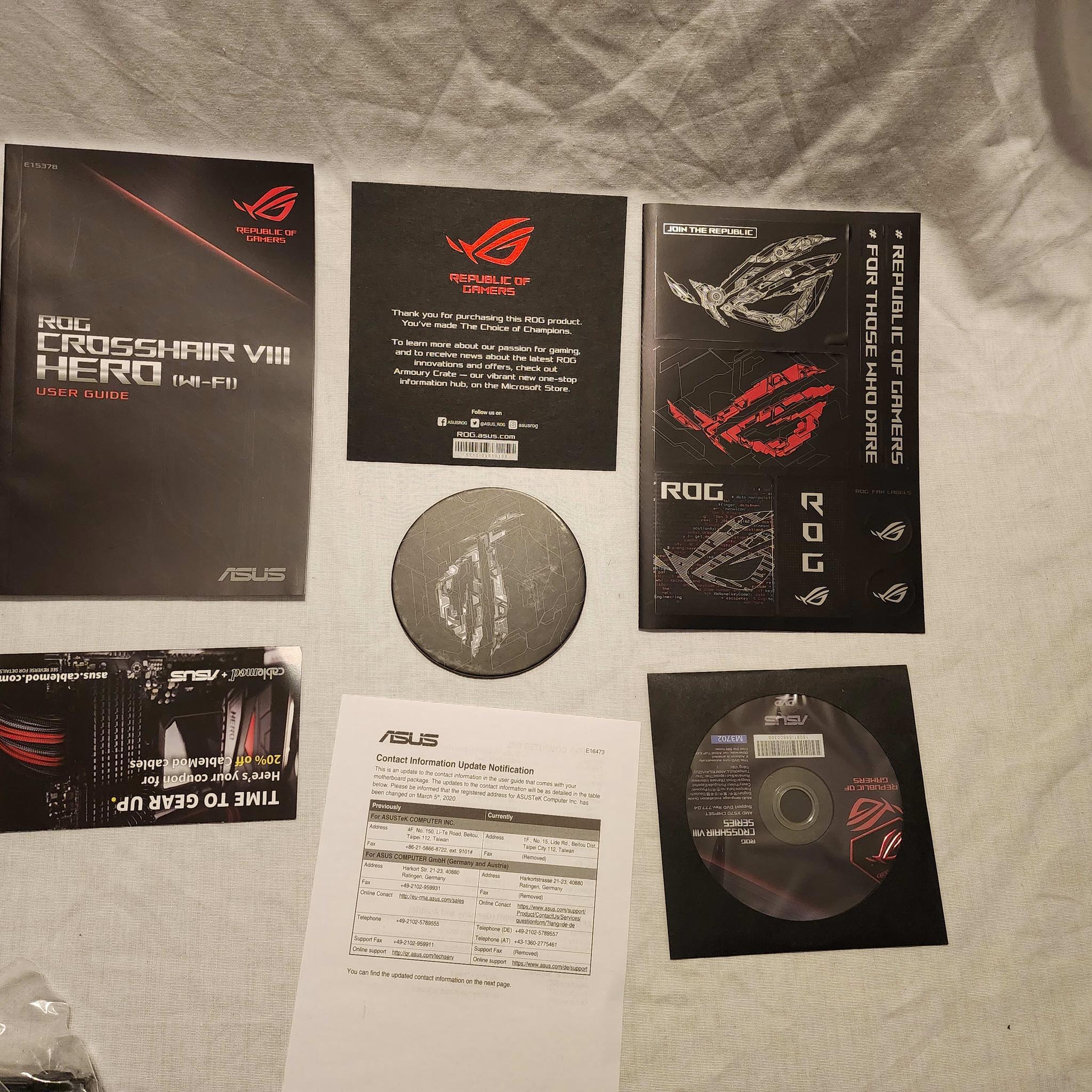 ASUS ROG Crosshair VIII Hero (Wi-Fi) AMD AM4 x570 DDR4 PCI-E 4.0 ATX Motherboard