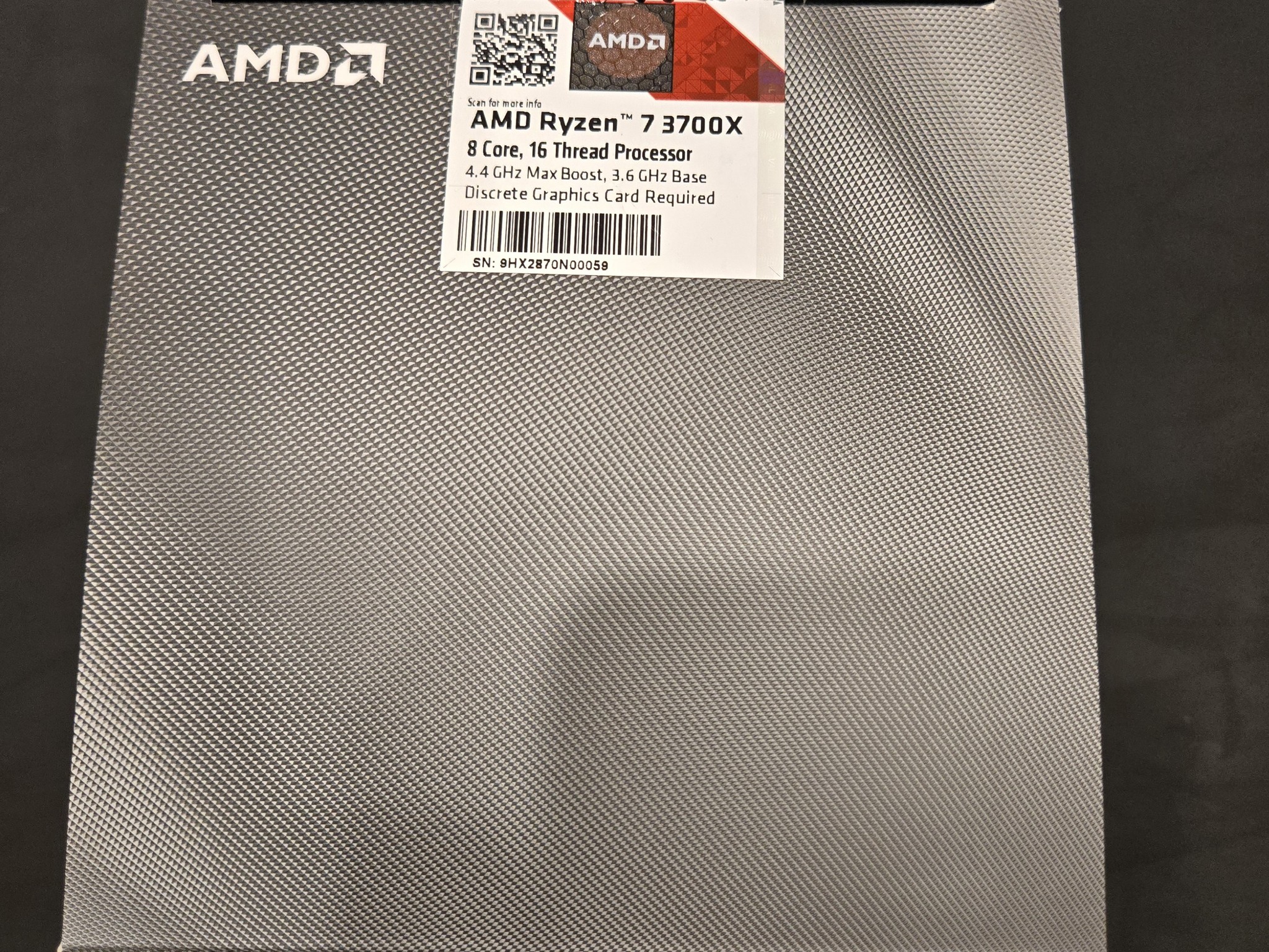 AMD Ryzen 7 3700X 8-Core, 16-Thread Unlocked Desktop Processor (AM4 Socket)