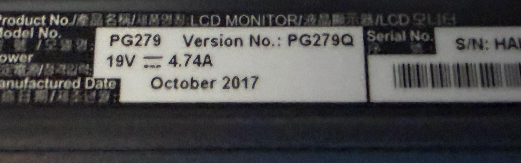 Asus PG279Q ROG Swift 27-inch 165Hz Gaming Monitor
