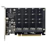 M.2 NVMe SSD to PCI-E x16 Host Controller Expansion Card 4 x 64Gbps M Key Hard Drive