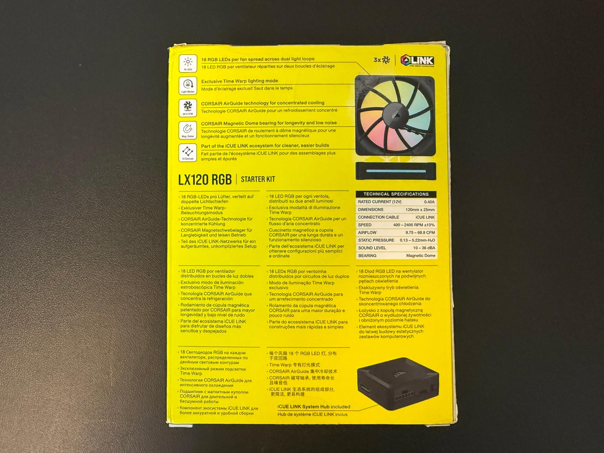 Corsair iCUE LINK LX120 RGB 120mm Fans (3-Pack) | Excellent Condition | Box Included