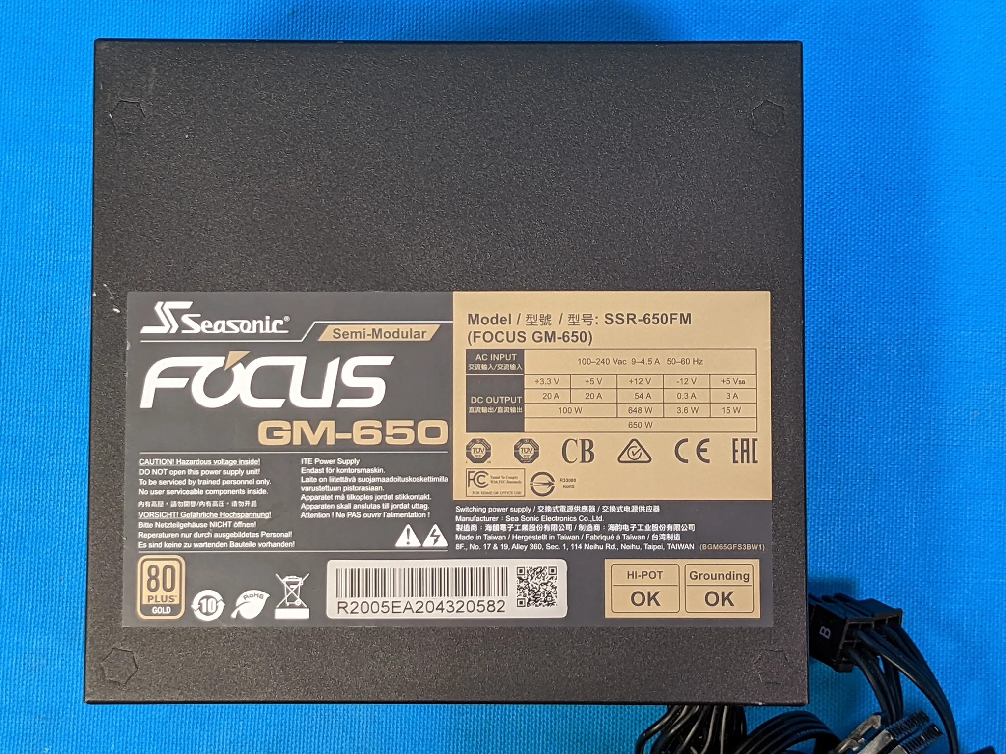 SeaSonic Focus GM-650 650W Semi-Modular 80 PLUS Gold ATX Desktop Power Supply SSR-650FM