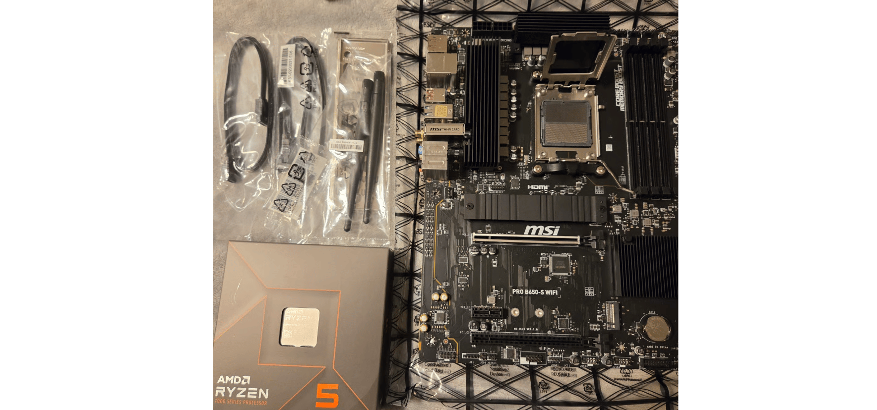 New Ryzen 5 7600x MSI PRO B650-S WiFi Motherboard