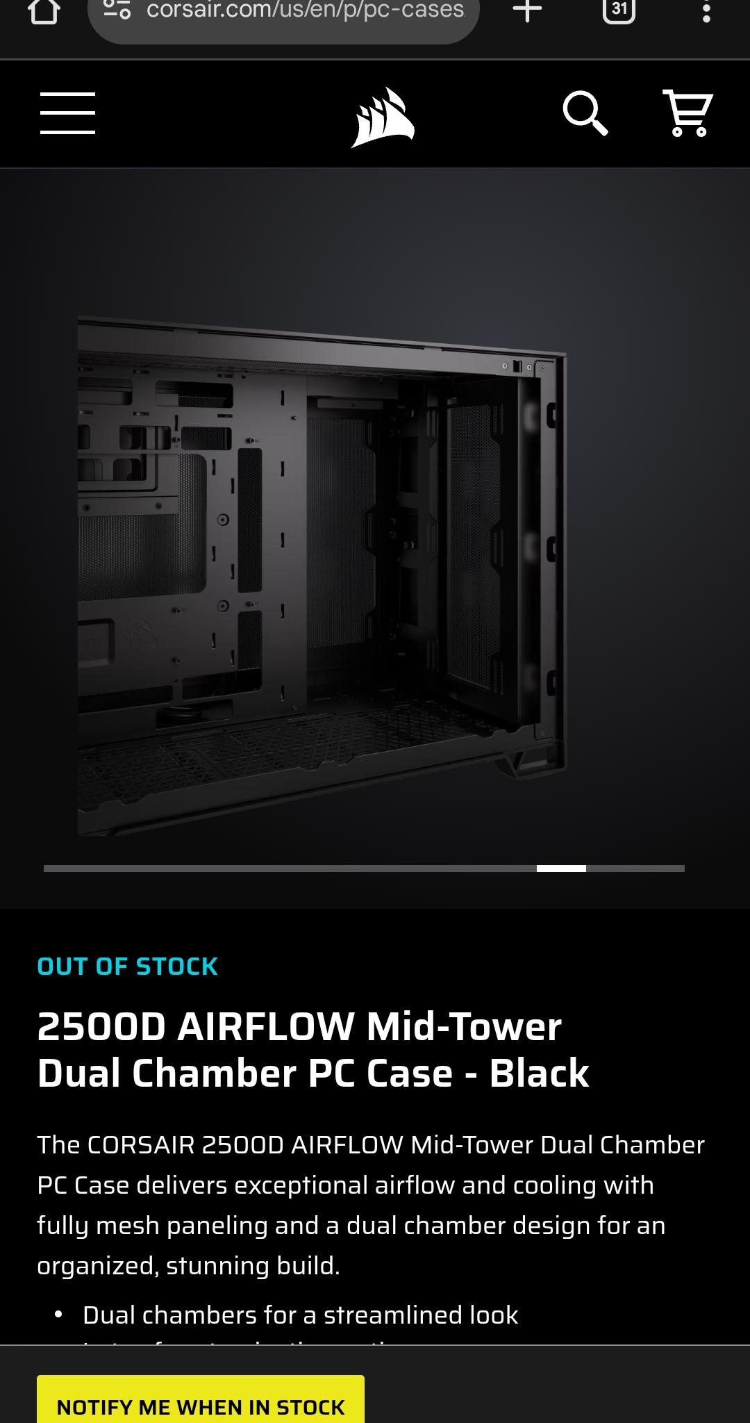 Corsair 2500d airflow