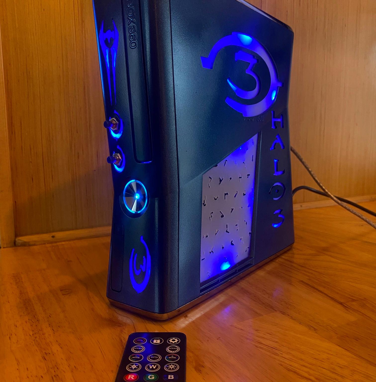 RGH3 Xbox 360 Slim - CASE MODS - Halo 3 Themed