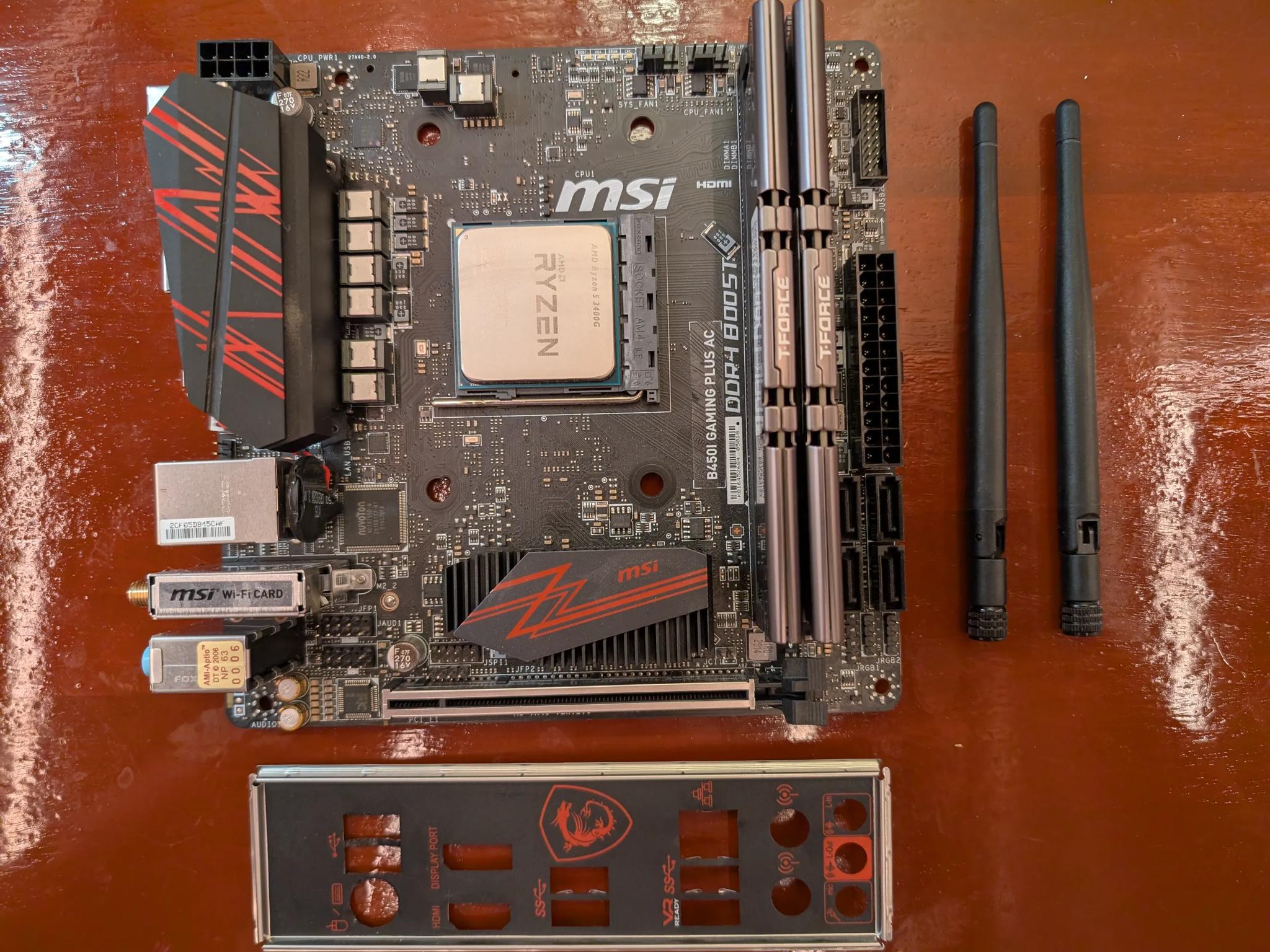 Bundle: Ryzen 5 3400G + 16GB DDR4 + MSI B450i Gaming Plus AC mITX