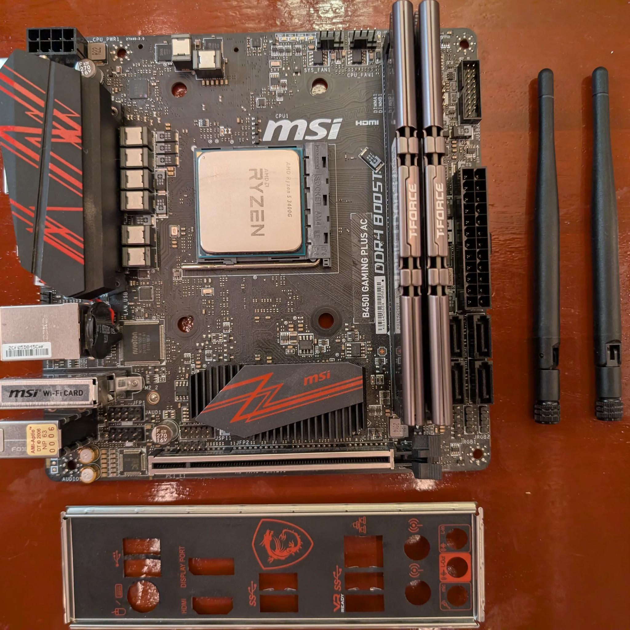 Bundle: Ryzen 5 3400G + 16GB DDR4 + MSI B450i Gaming Plus AC mITX