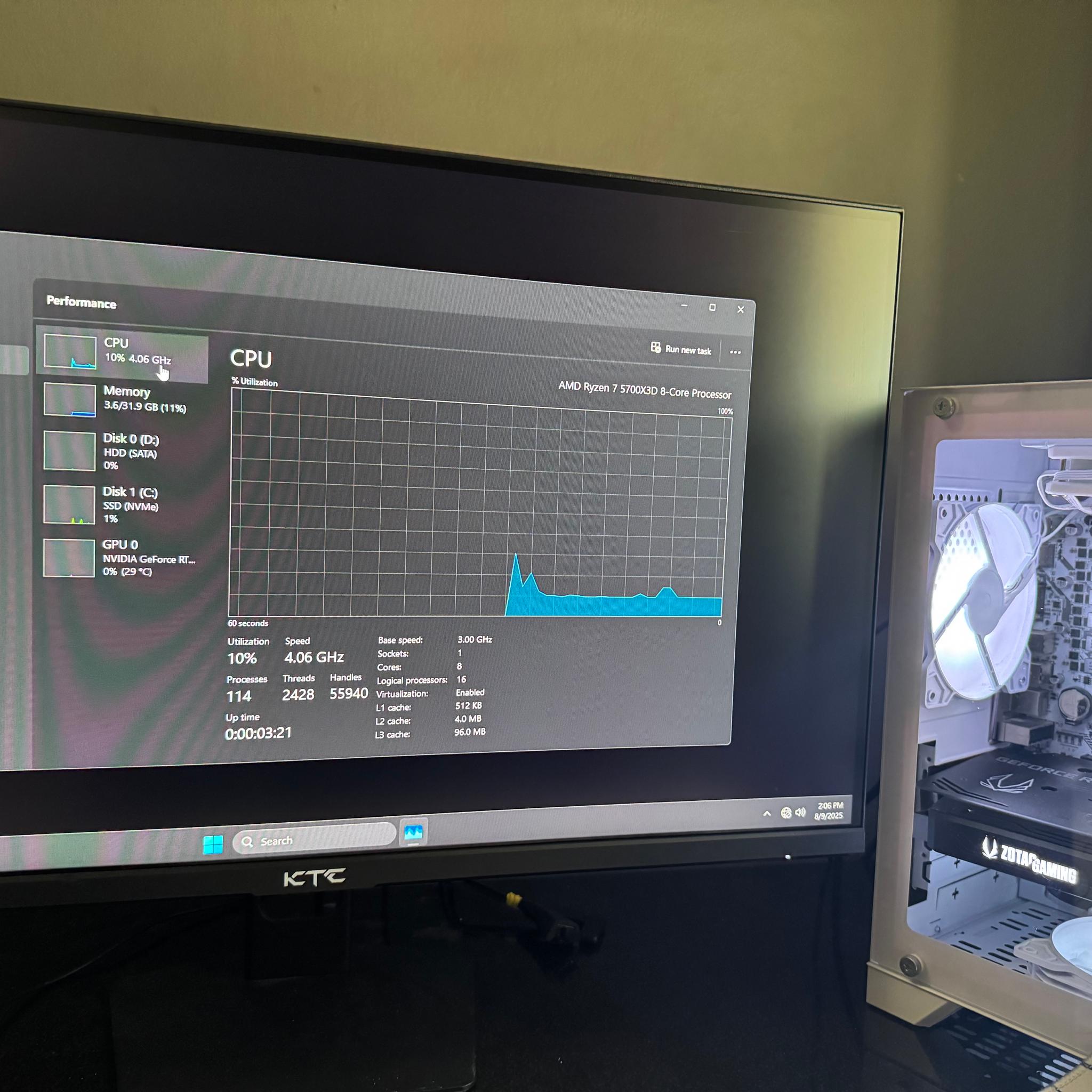1440p-1080p White Gaming PC | RTX 3070 8GB Ryzen 7 5700x3D 32GB DDR4 |
