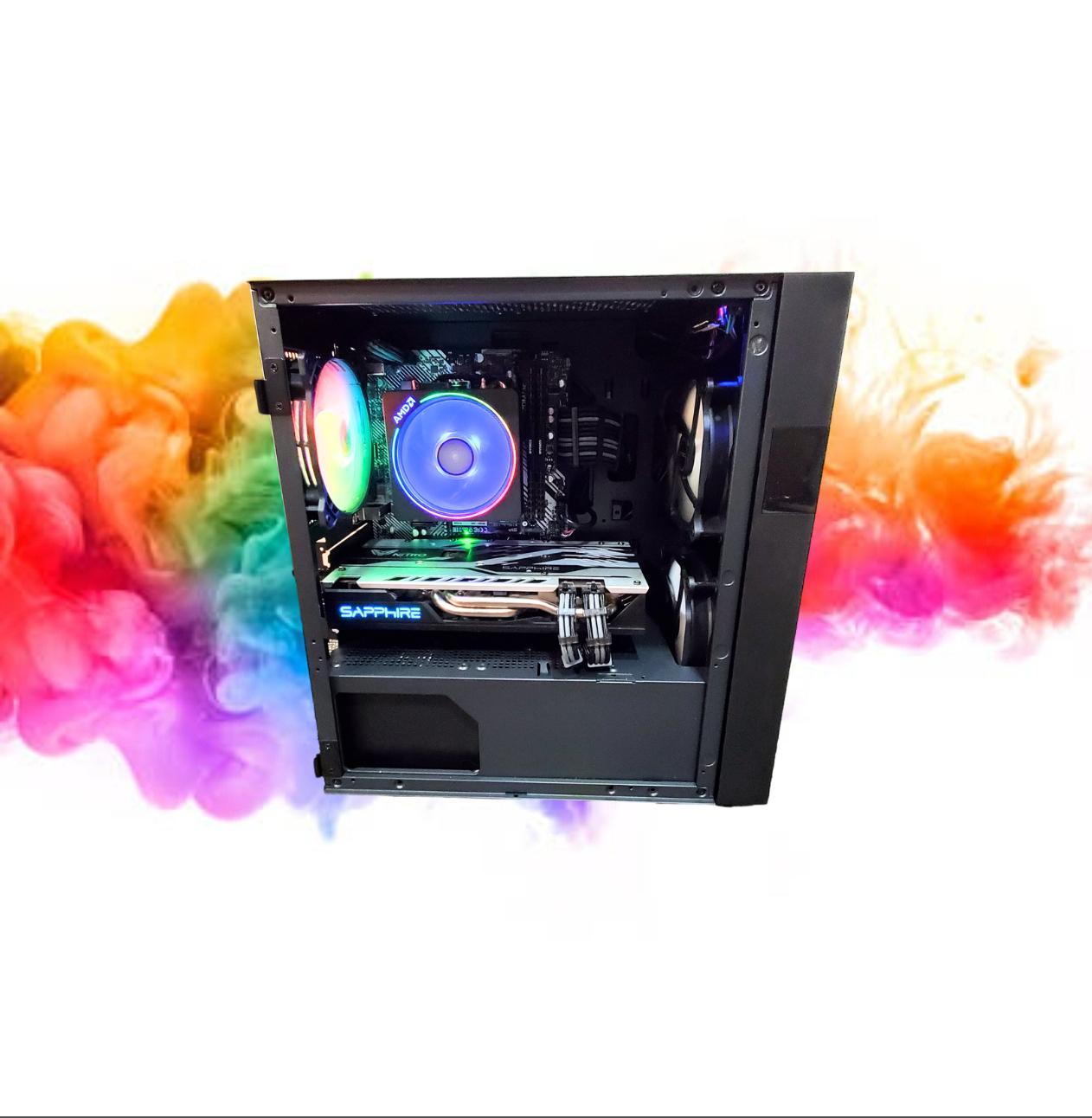 SALE: RX 580 8GB + Ryzen 5 1600 + 16GB DDR4 RAM + 512GB GB SSD + Full RGB ( Black Gaming PC)