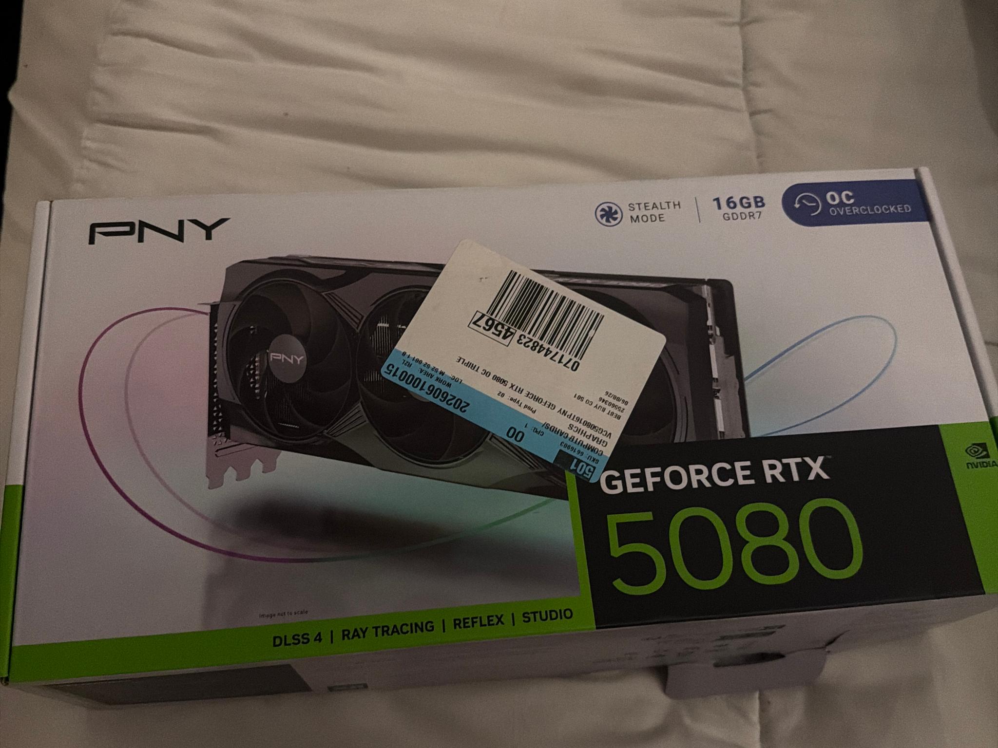 PNY GeForce RTX 5080 Overclocked Triple Fan - Image 1