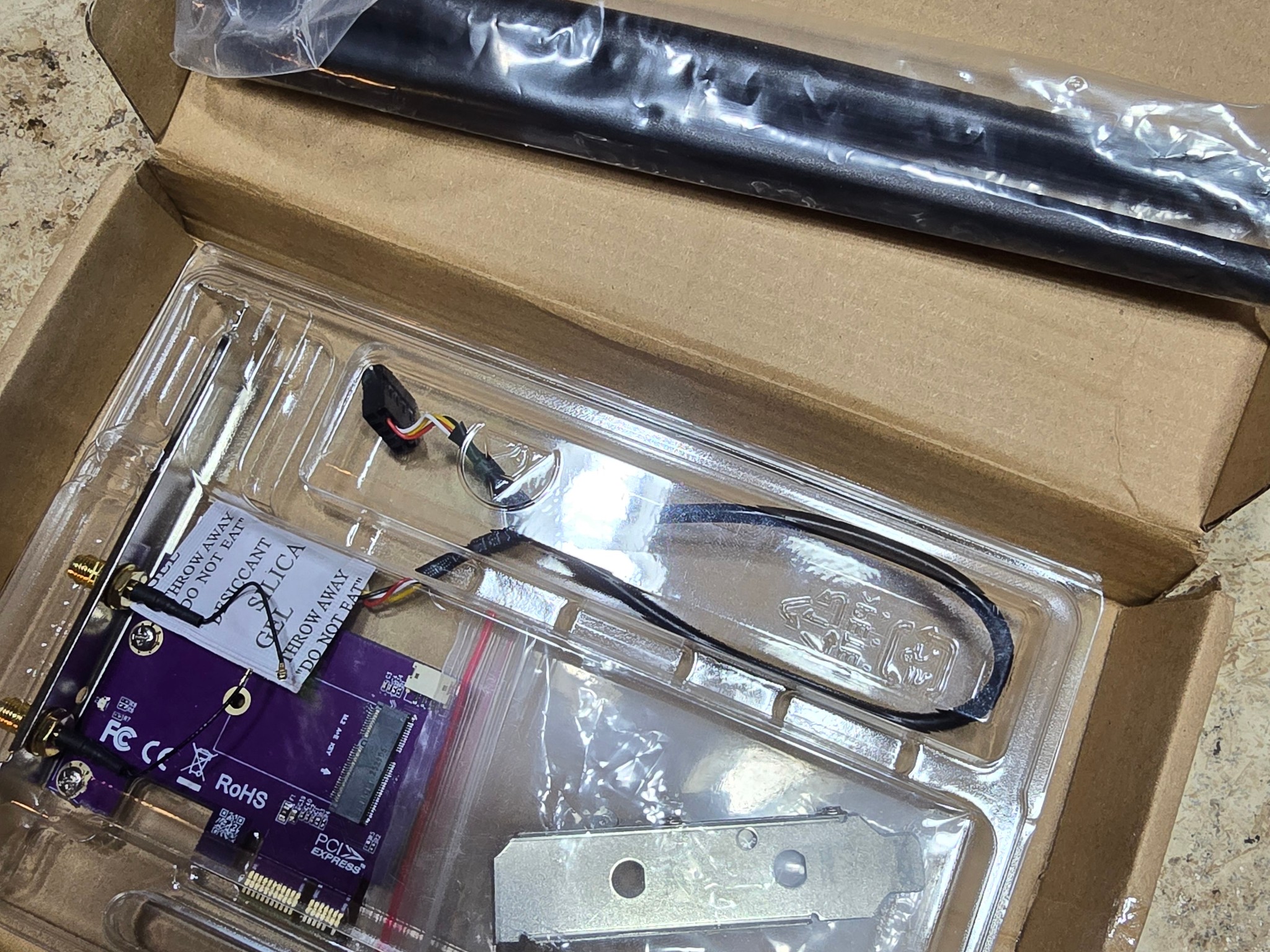 PCIe x1 to M.2 WiFi Bluetooth Adapter Card Supports A+E Key NGFF Modules 2.4GHz 5GHz 5dBi Antennas
