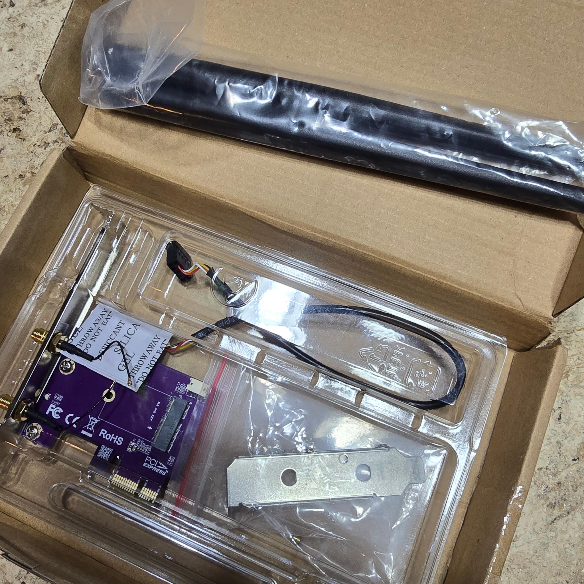 PCIe x1 to M.2 WiFi Bluetooth Adapter Card Supports A+E Key NGFF Modules 2.4GHz 5GHz 5dBi Antennas