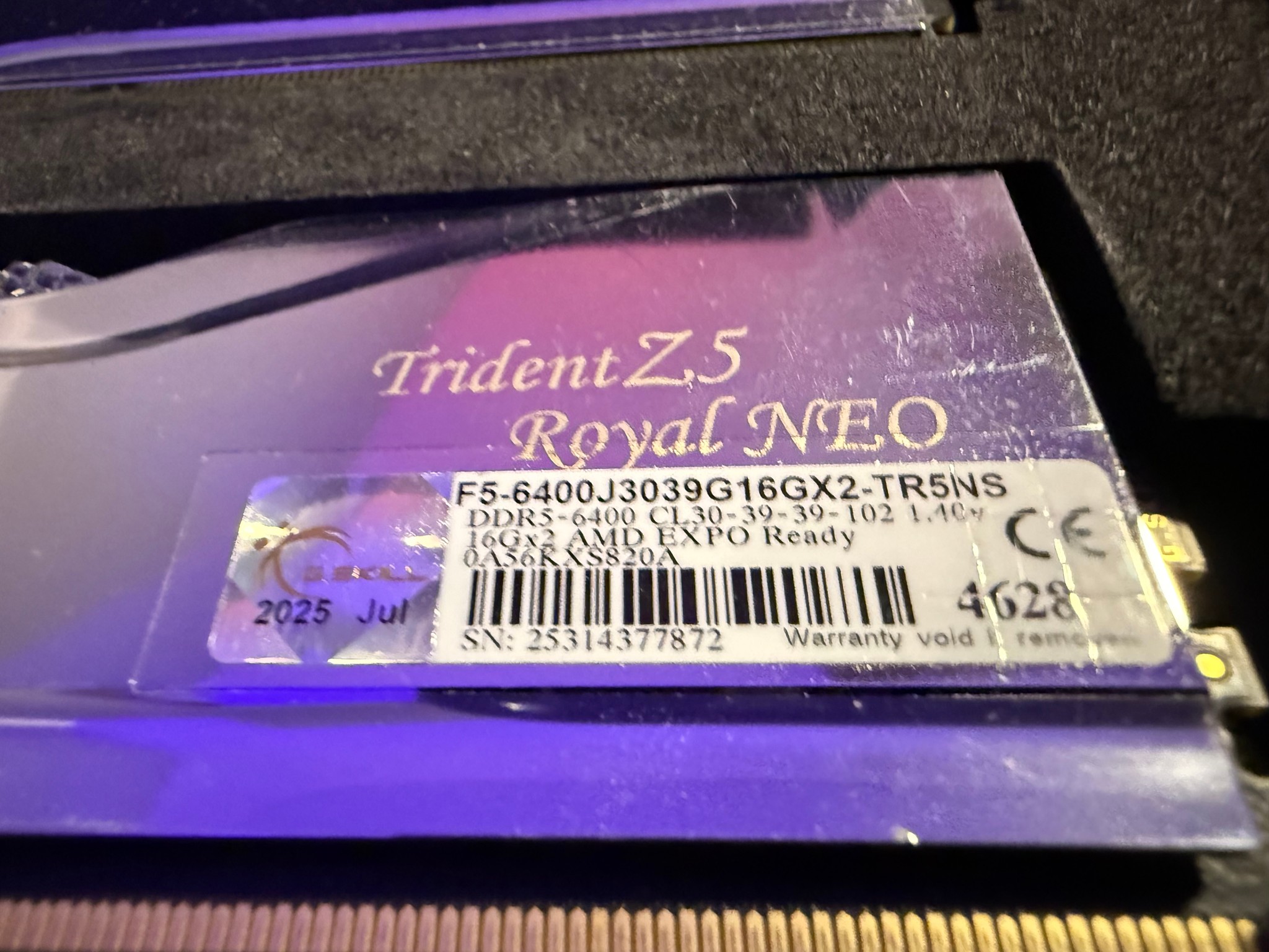 G. Skill Trident Z5 Royal NEO 32GB Kit (2x16g) CL30 6400 Mt/s Practically New FAST DDR5 EXPO XMP AMD