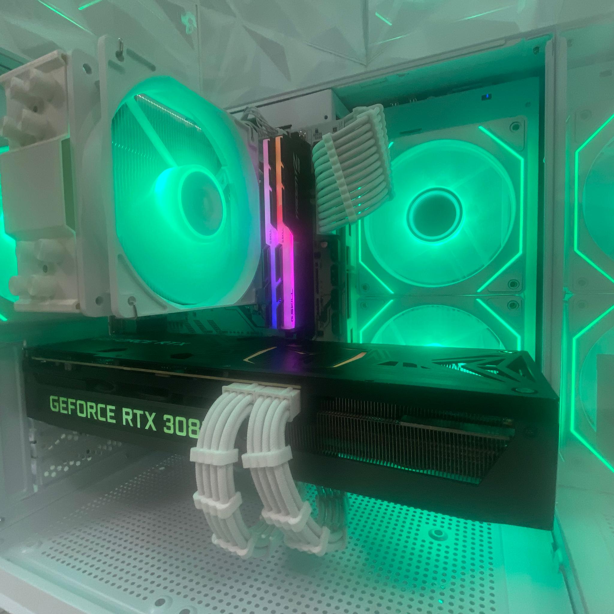 🎅🎅 White Elite Build – Ryzen 7 5700X + RTX 3080 10GB | 1440P/4K High FPS Ready