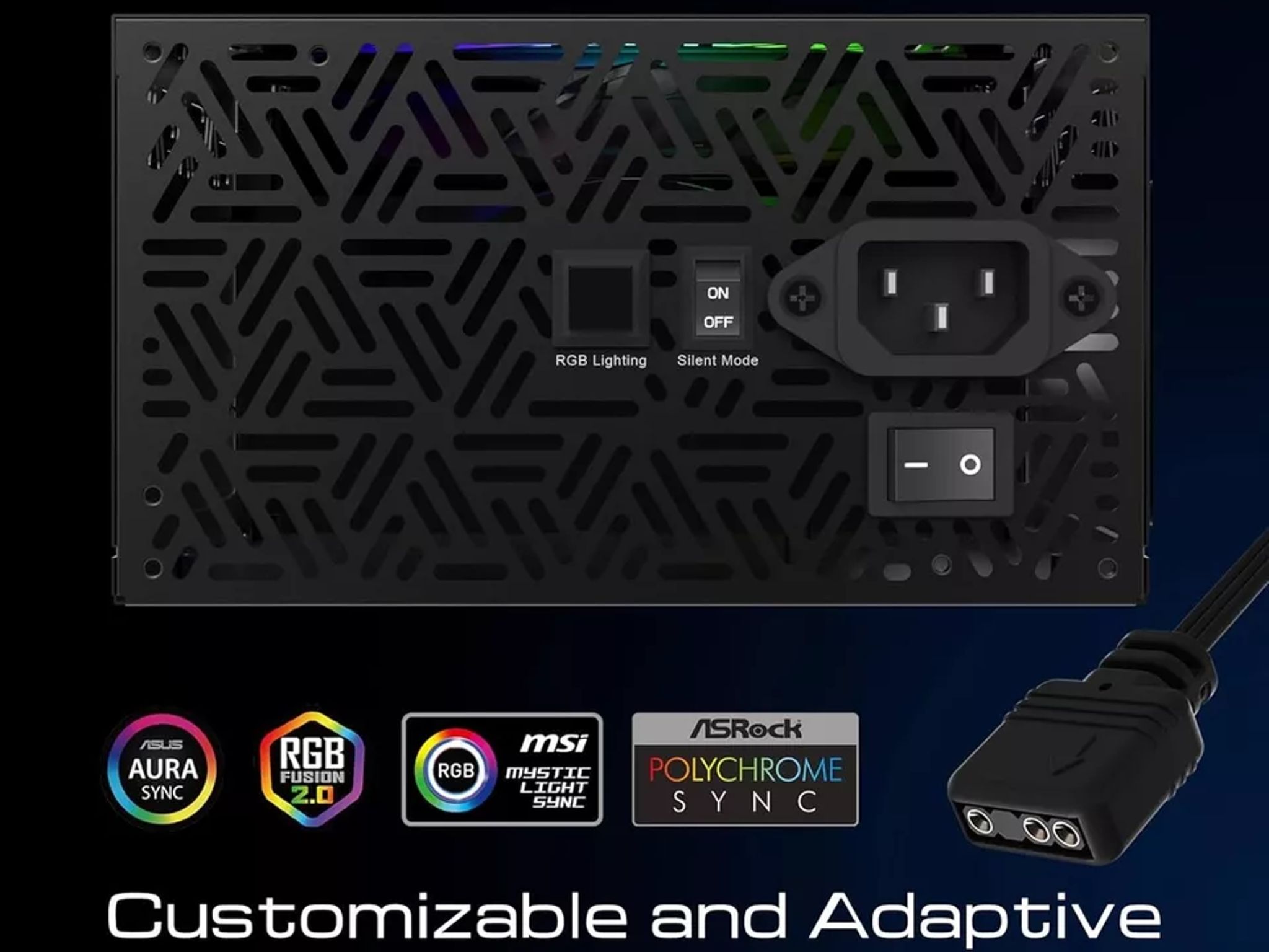 GAMDIAS RGB Gaming Power Supply 750W 80 Plus Bronze Kratos M1-750B