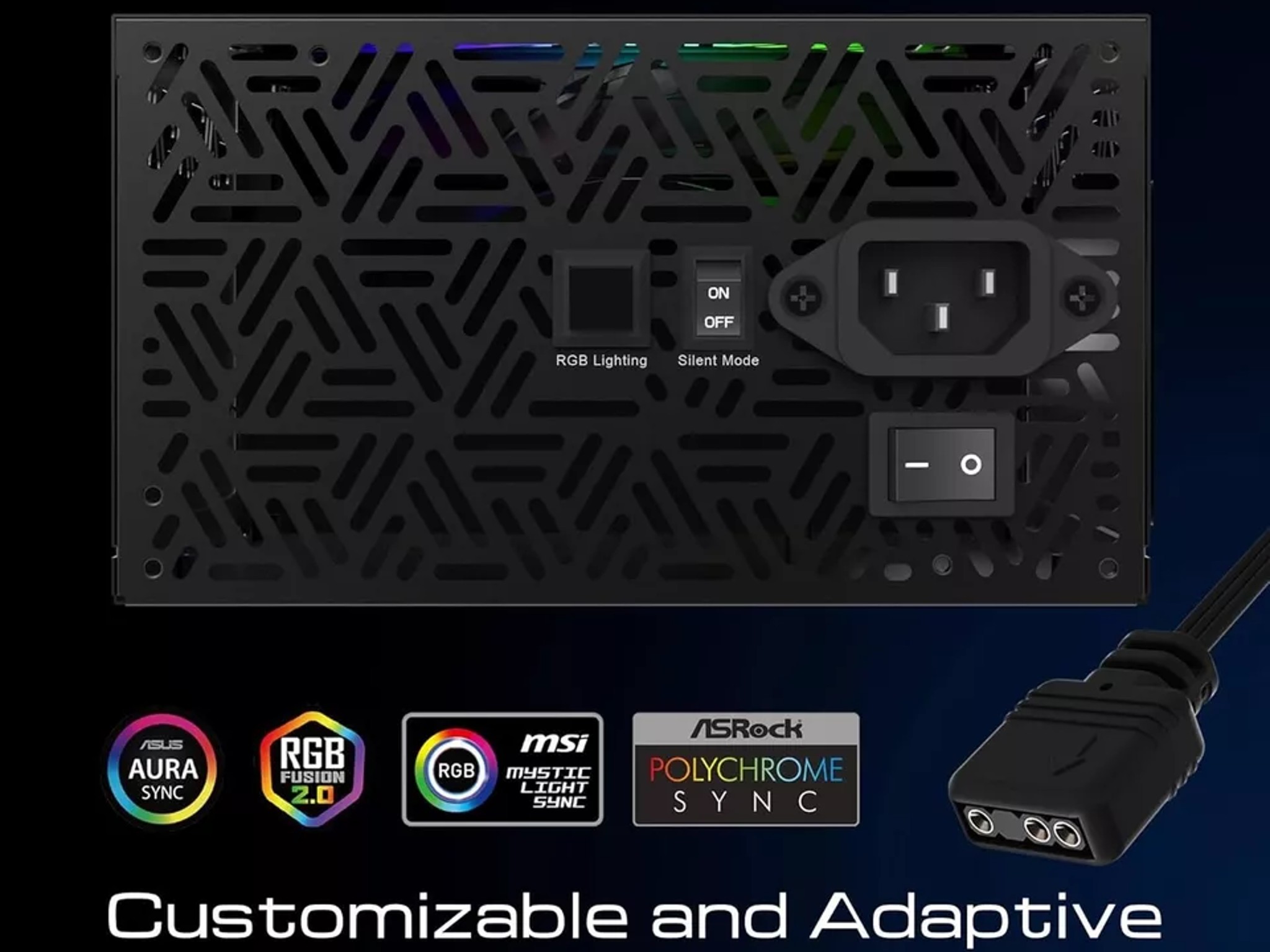 GAMDIAS RGB Gaming Power Supply 750W 80 Plus Bronze Kratos M1-750B