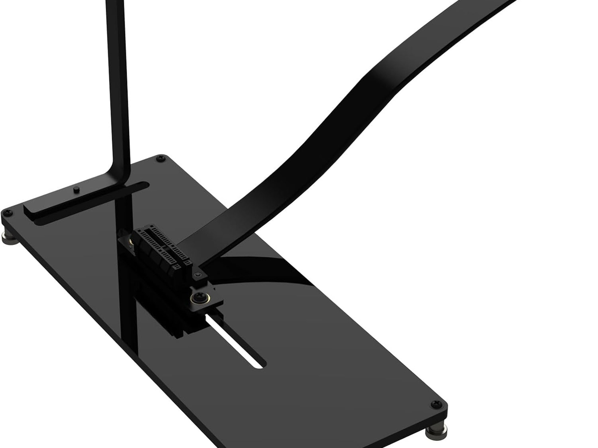 Vertical PCIe Mount for PC Case - Acrylic Support Bracket with PCIe Riser Slot for PCIe 1X 4X GPU