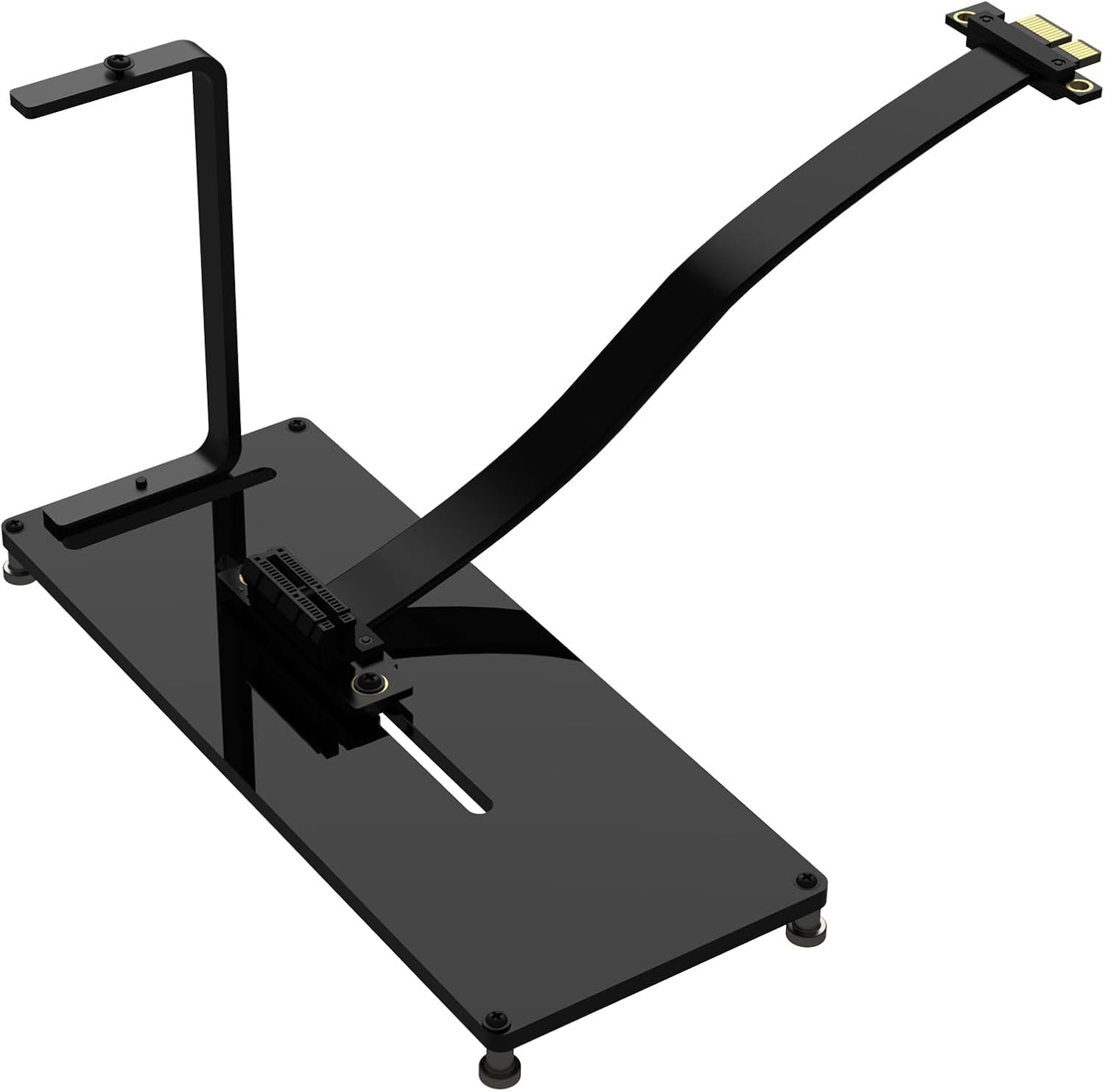 Vertical PCIe Mount for PC Case - Acrylic Support Bracket with PCIe Riser Slot for PCIe 1X 4X GPU