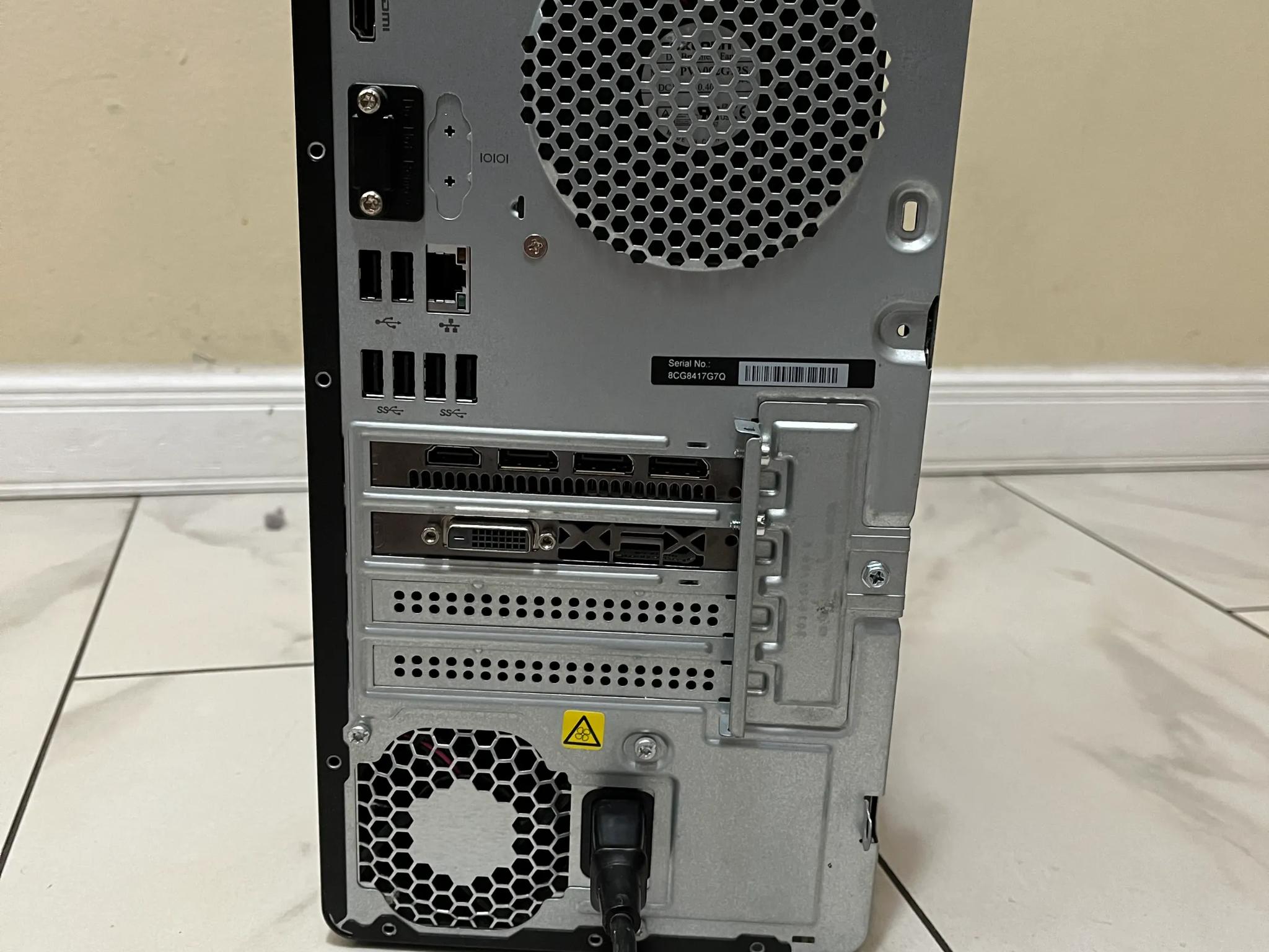 HP Gaming PC Desktop, AMD Ryzen 7 1700 8 Core RX 570 4GB, 16GB DDR4 RAM, 128GB SSD + 1TB HDD & Wi-Fi