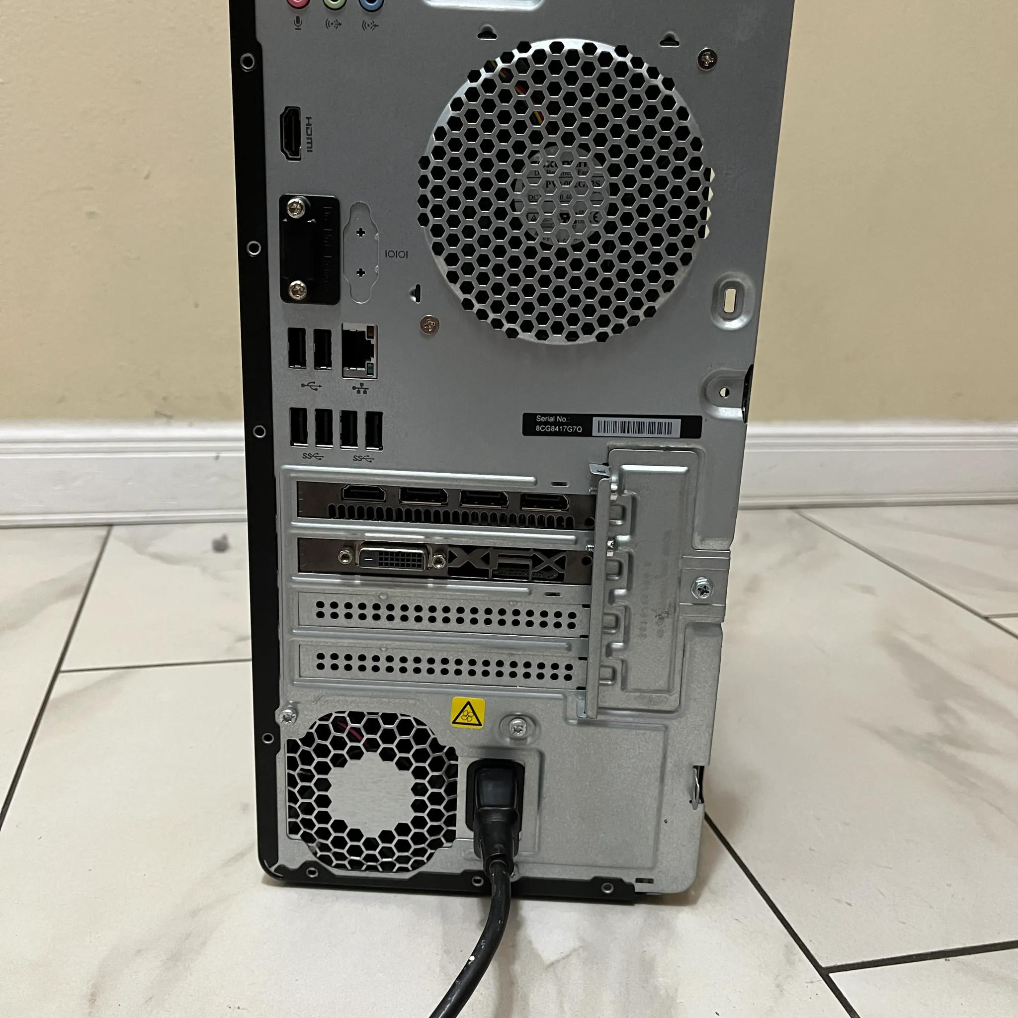 HP Gaming PC Desktop, AMD Ryzen 7 1700 8 Core RX 570 4GB, 16GB DDR4 RAM, 128GB SSD + 1TB HDD & Wi-Fi