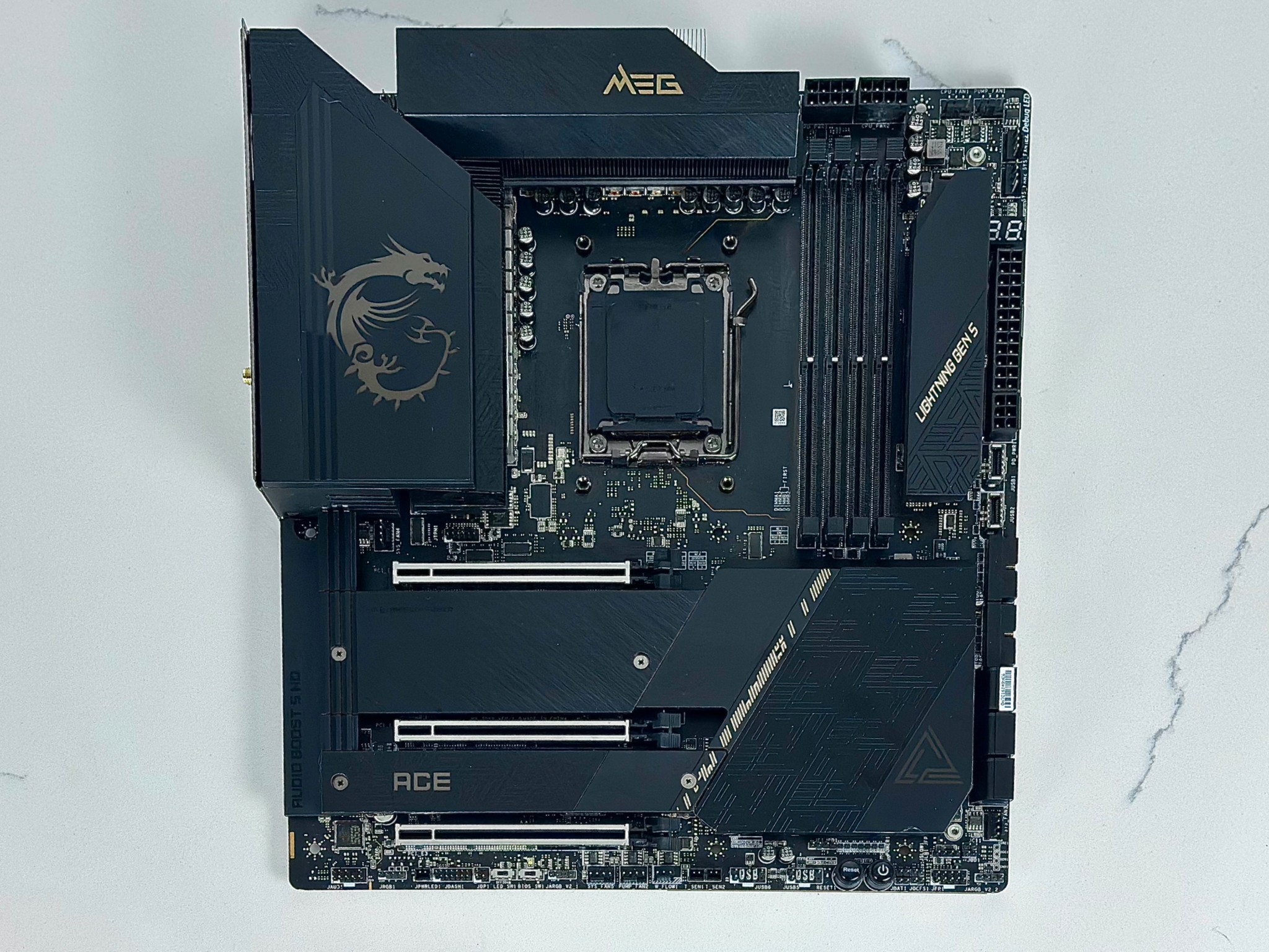 MSI MEG X670E ACE Gaming Motherboard, AM5, DDR5, PCIe 5.0, M.2, Wi-Fi 6E, Bluetooth 5.3, EATX
