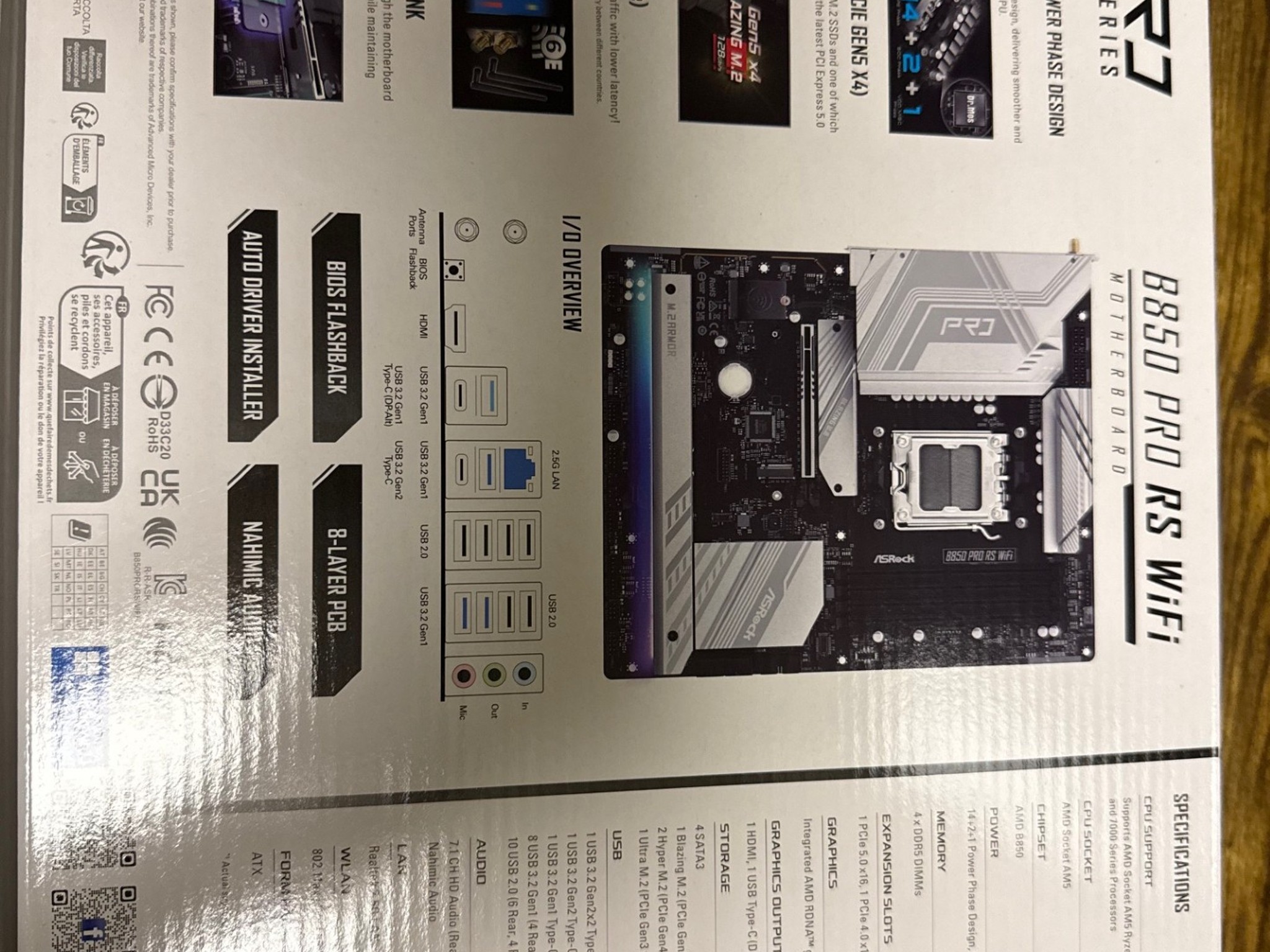 ASRock B850 Pro RS WiFi Motherboard - ATX - AM5 - NEW IN BOX