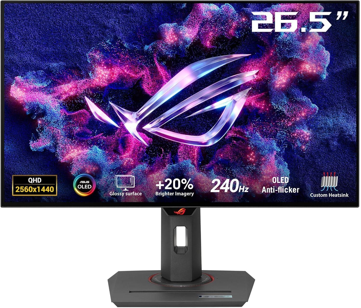 ASUS 27” 1440P OLED Gaming Monitor (XG27AQDMG) - QHD Glossy OLED 240Hz 0.03ms