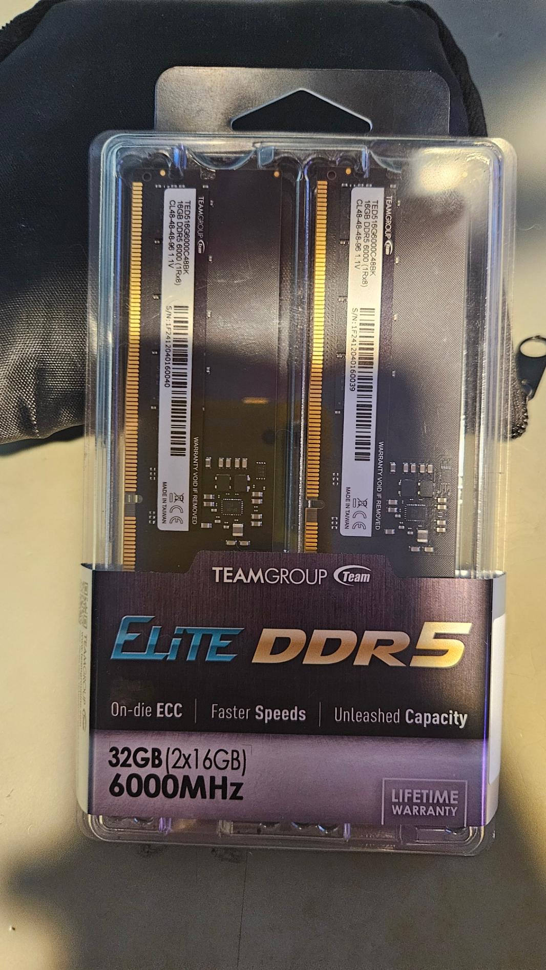 TEAMGROUP Elite DDR5 32GB Kit (2x16GB) 6000Mhz PC5-48000 TED532G6000C48DC01