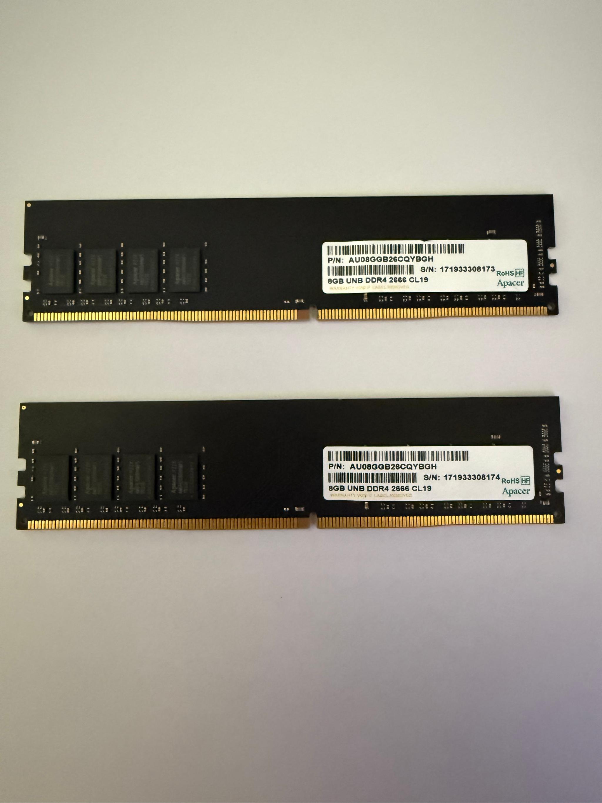 16gb 2x8 DDR4 | Basic Black Apacer modules