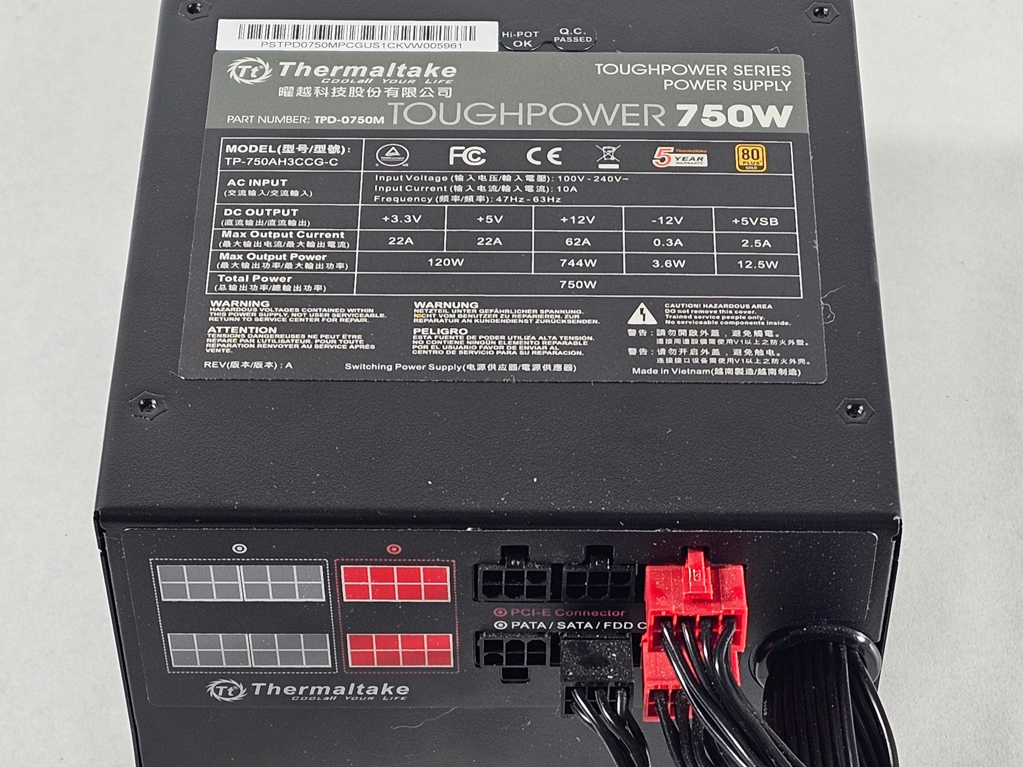 750 Watt PSU Thermaltake ToughPower 750W Power Supply