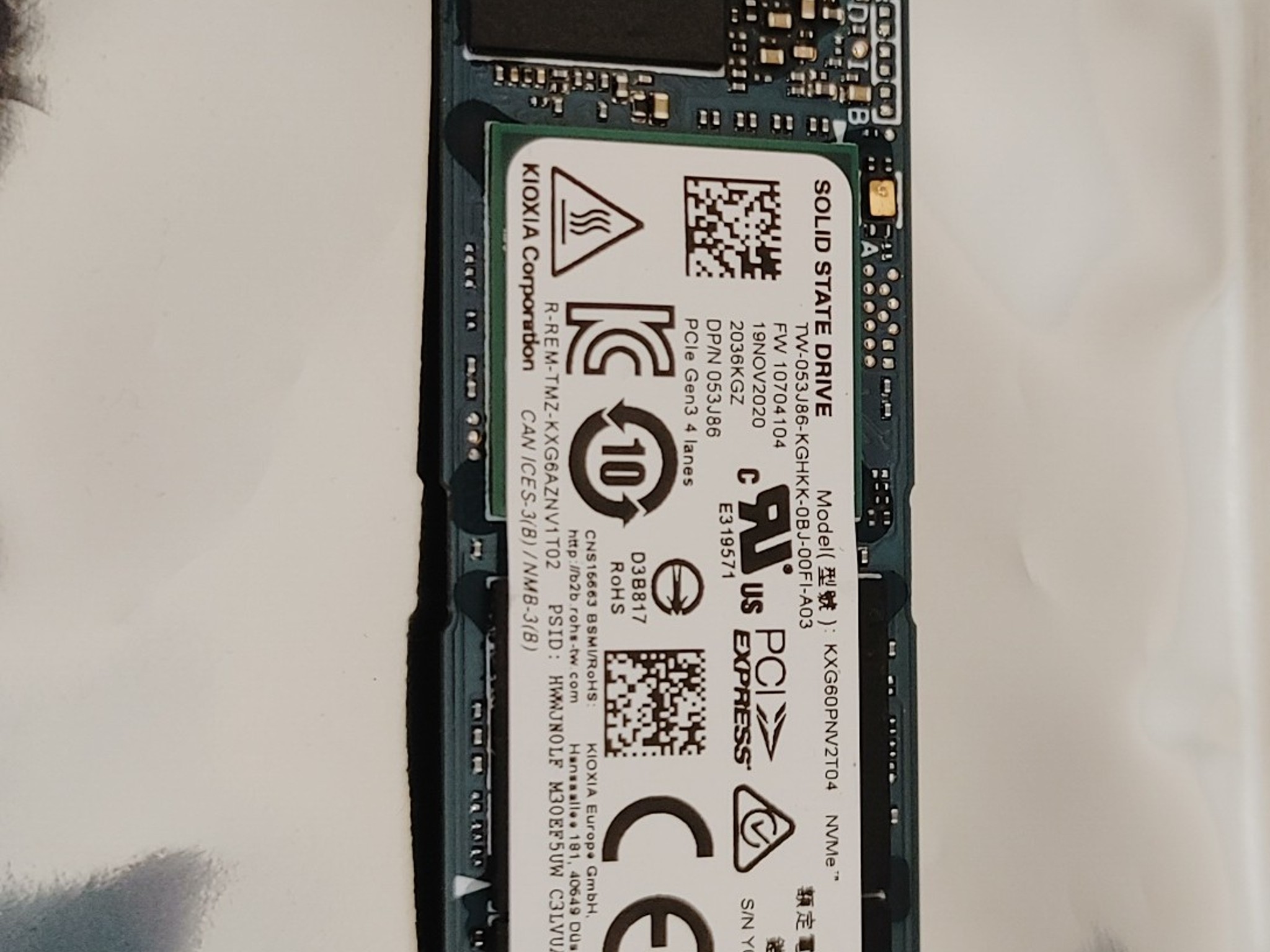 Kioxia XG6-P 2TB 2280 TLC NVME SSD Drive