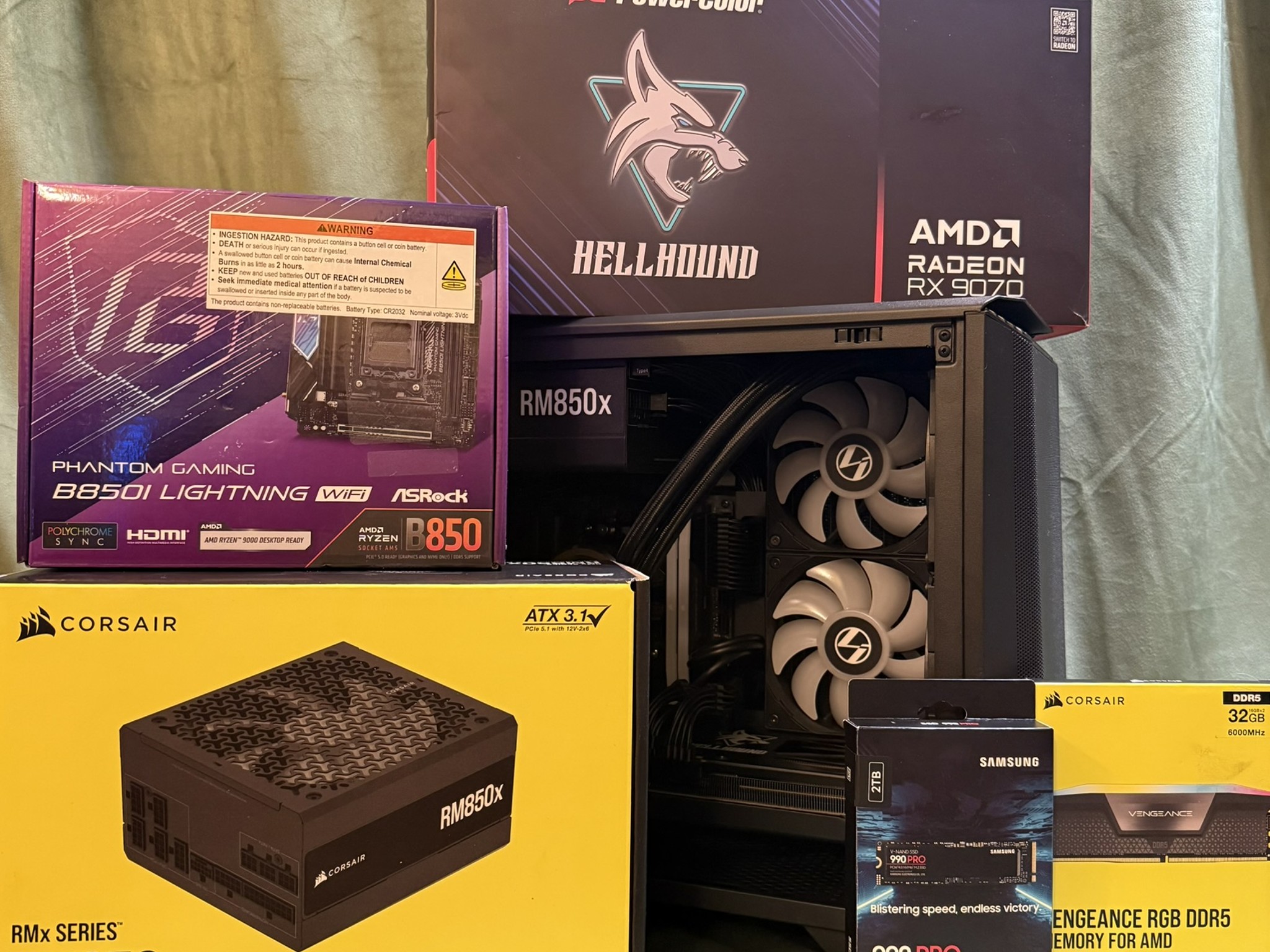 Mighty Midnight AMD 9700X - PowerColor Radeon RX 9070 Hellhound - BEAST 1440P & 4K Game Destroyer