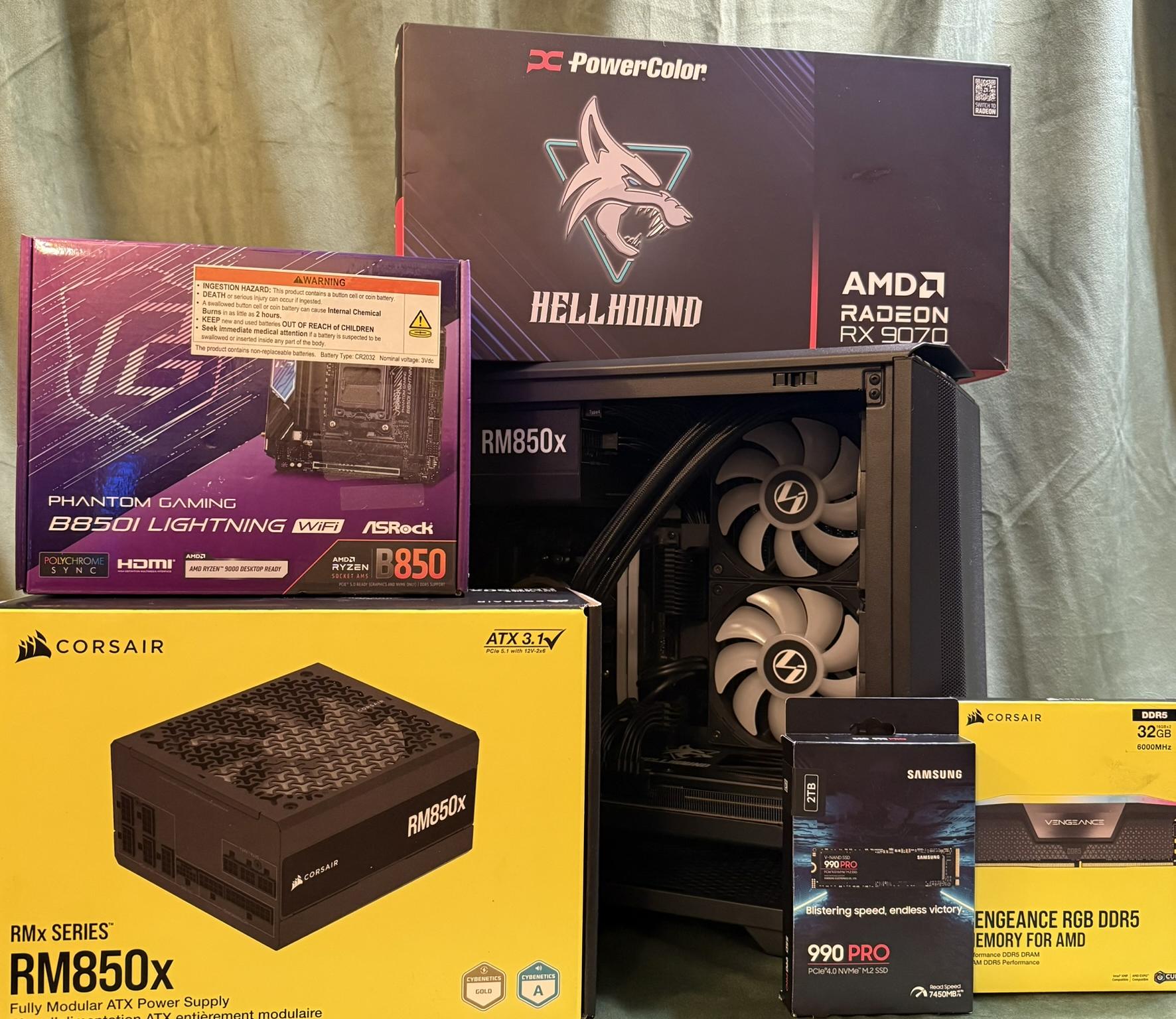Mighty Midnight AMD 9700X - PowerColor Radeon RX 9070 Hellhound - BEAST 1440P & 4K Game Destroyer