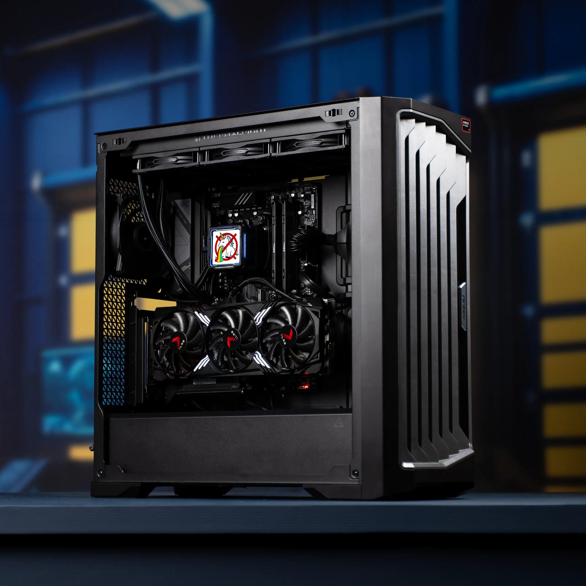 “Nebulor 7” RTX 4070 Ryzen 7 8700F 32GB 1TB Windows 11 Workstation Gaming PC Powerhouse