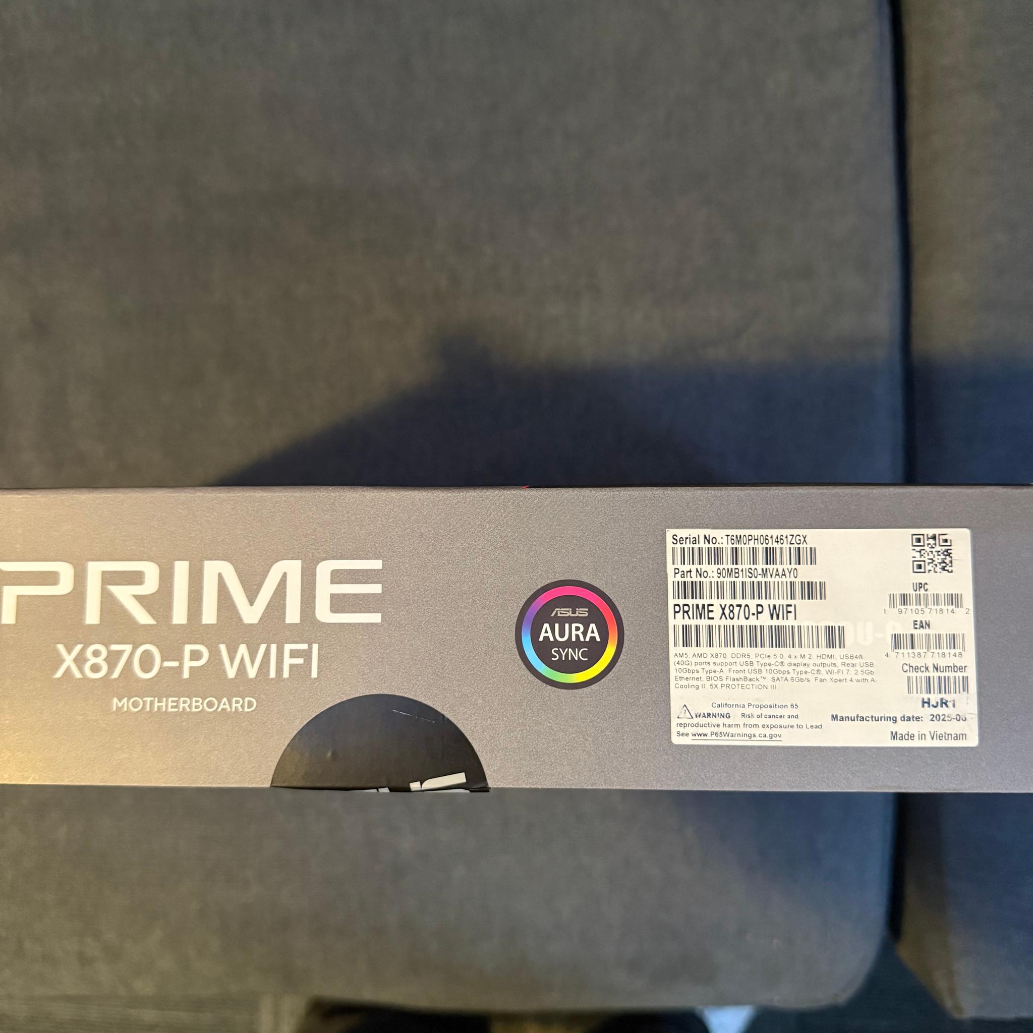 ASUS PRIME X870-P WIFI + Crucial Pro Overclocking 32GB (2x16GB) DDR5-6000 CL36