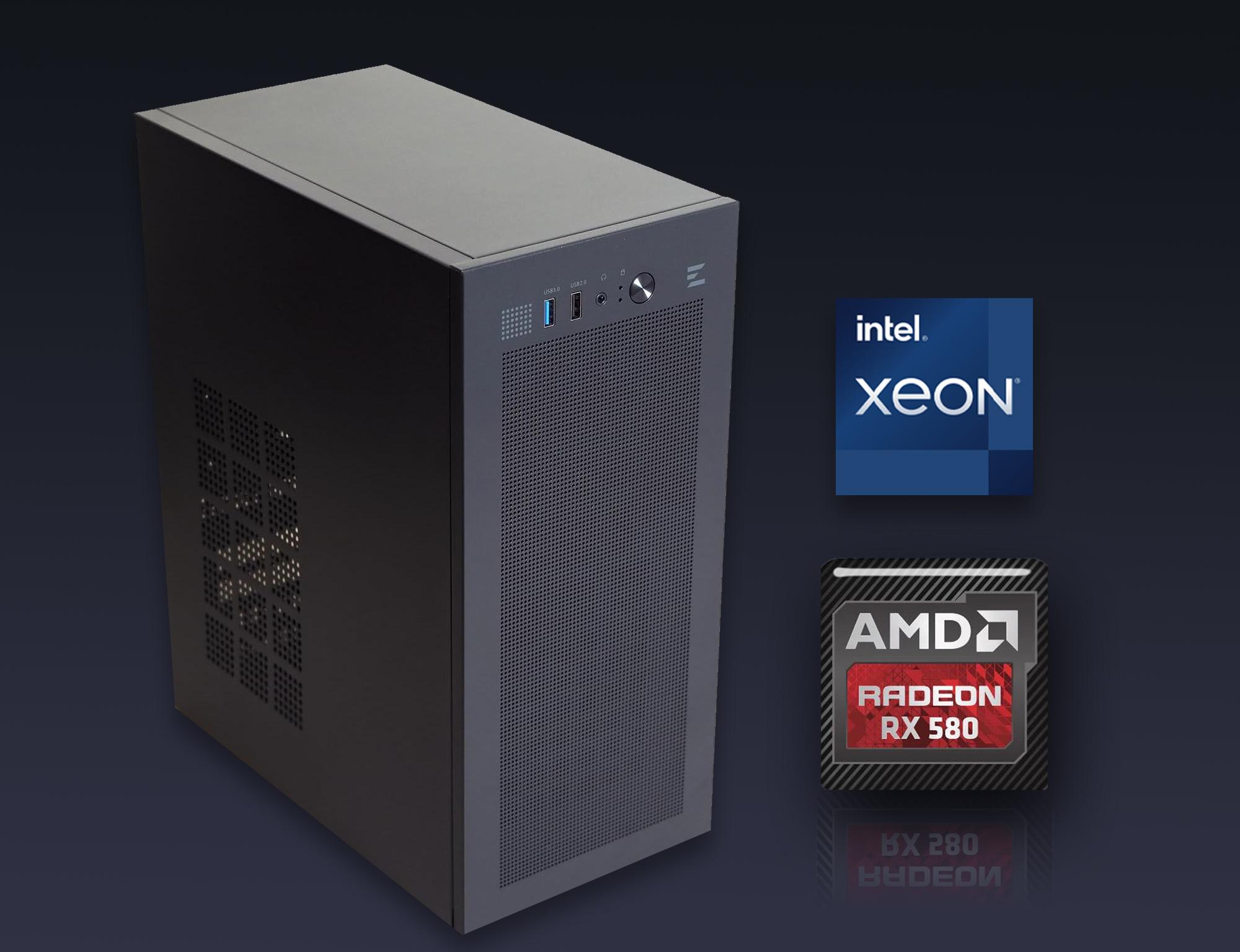 ⚡ Radeon Gaming PC | RX 580 2048SP, Intel 8-Core Xeon, 16GB RAM, 256GB M.2 + 320GB, WIFI, WIN 10 Pro