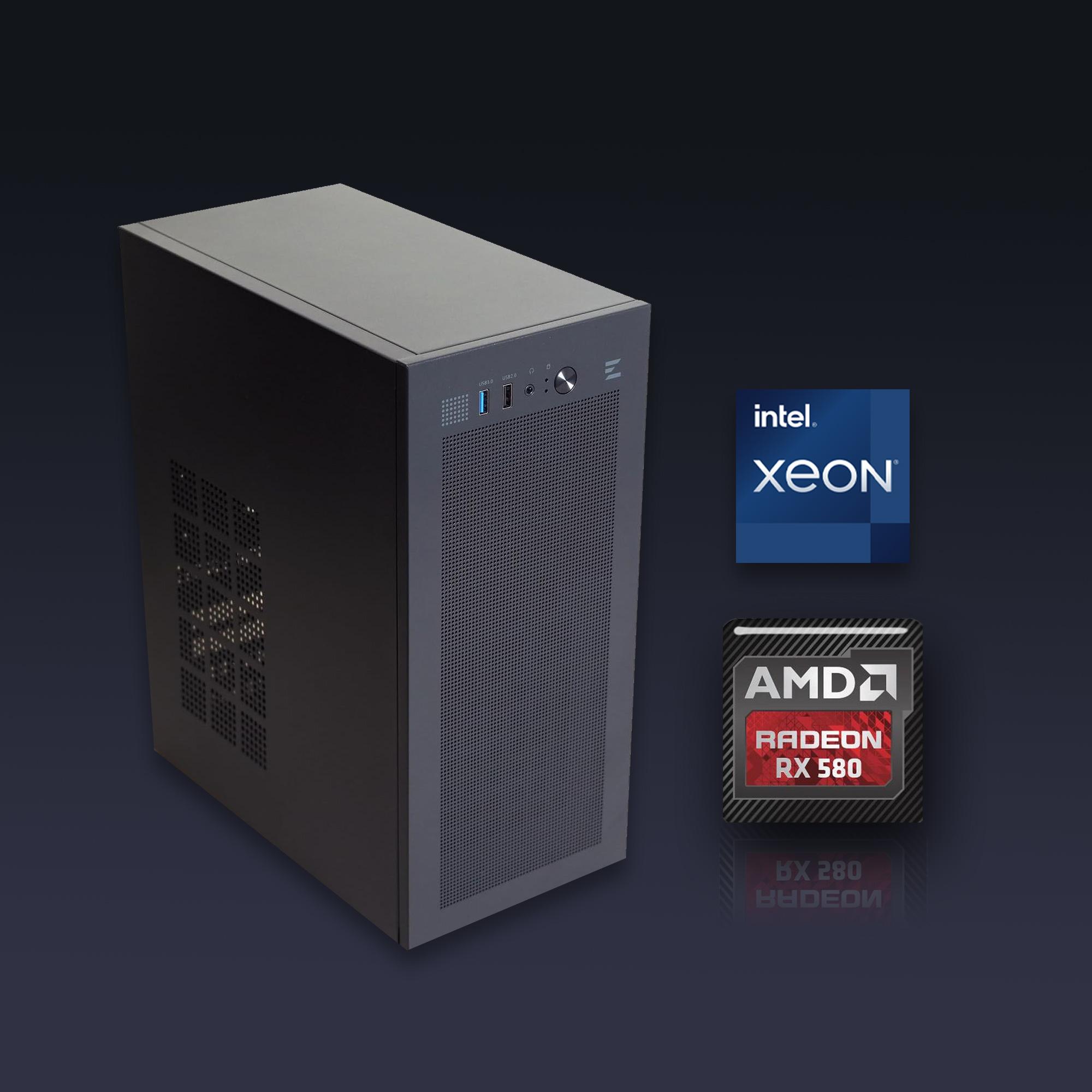 ⚡ Radeon Gaming PC | RX 580 2048SP, Intel 8-Core Xeon, 16GB RAM, 256GB M.2 + 320GB, WIFI, WIN 10 Pro