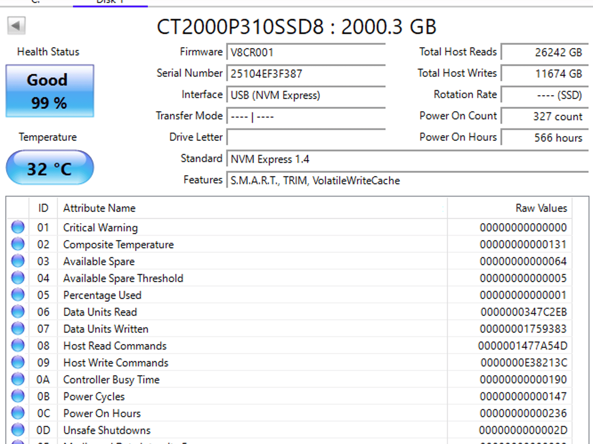 Crucial P310 2TB - PCIe Gen 4 x4 - M.2 2280