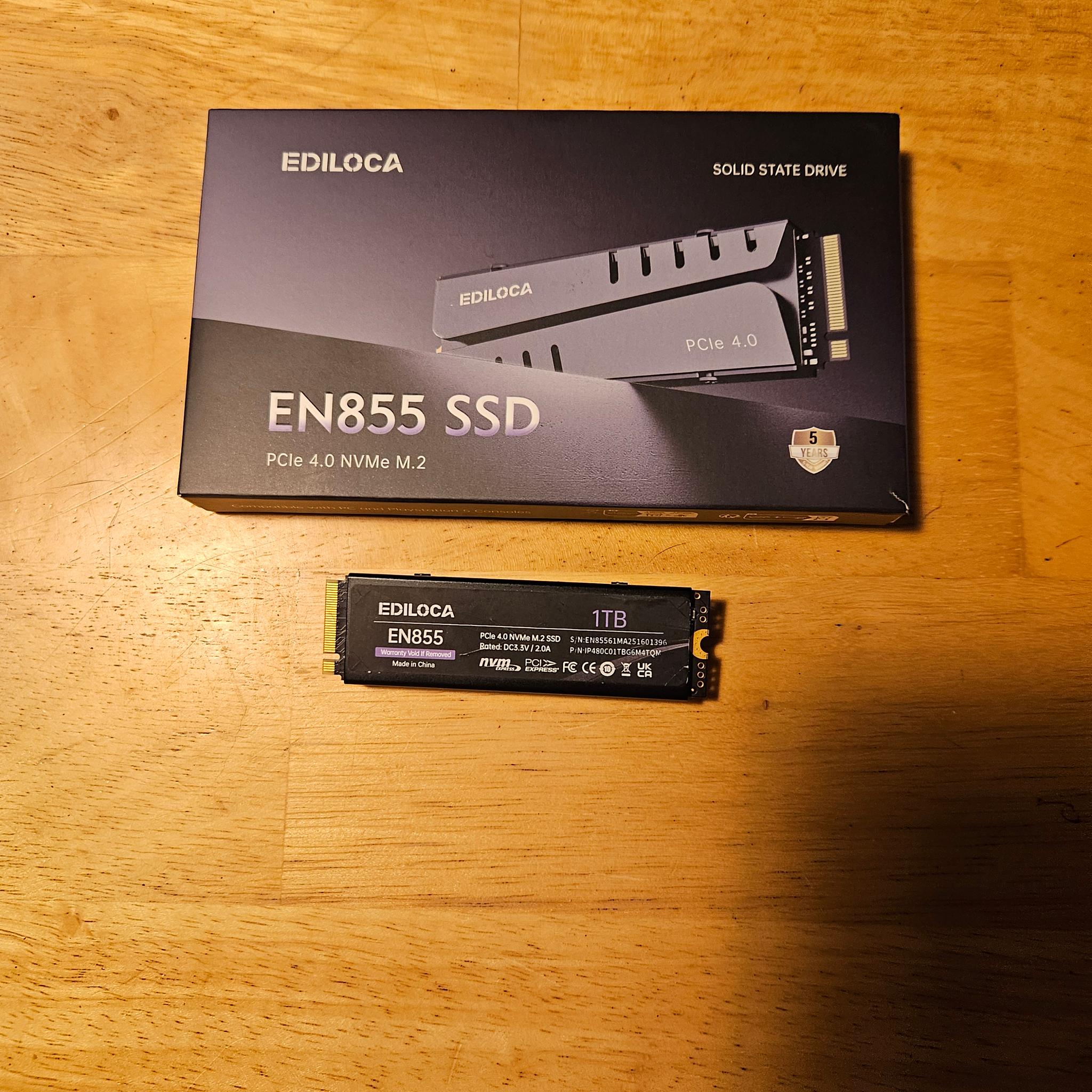 Ediloca EN 855 1TB ssd with DRAM and Heatsink