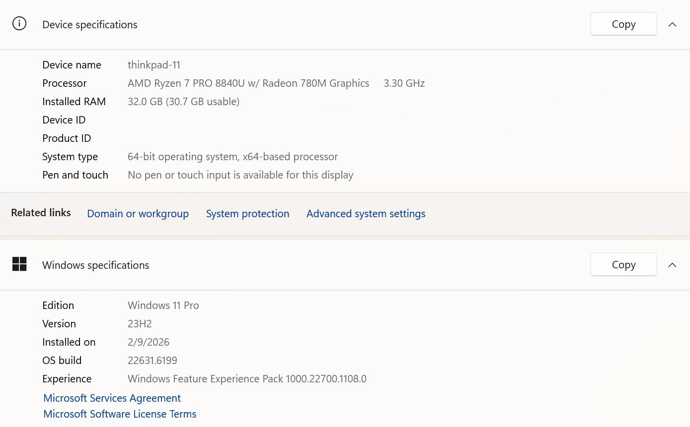 Lenovo Thinkpad T14 5Th Gen - 32GB RAM - 1TB SSD - W11 Pro