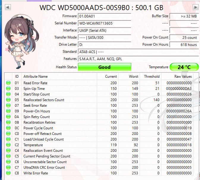 WD Caviar Green 500GB SATA Hard Drive | Tested & Functional