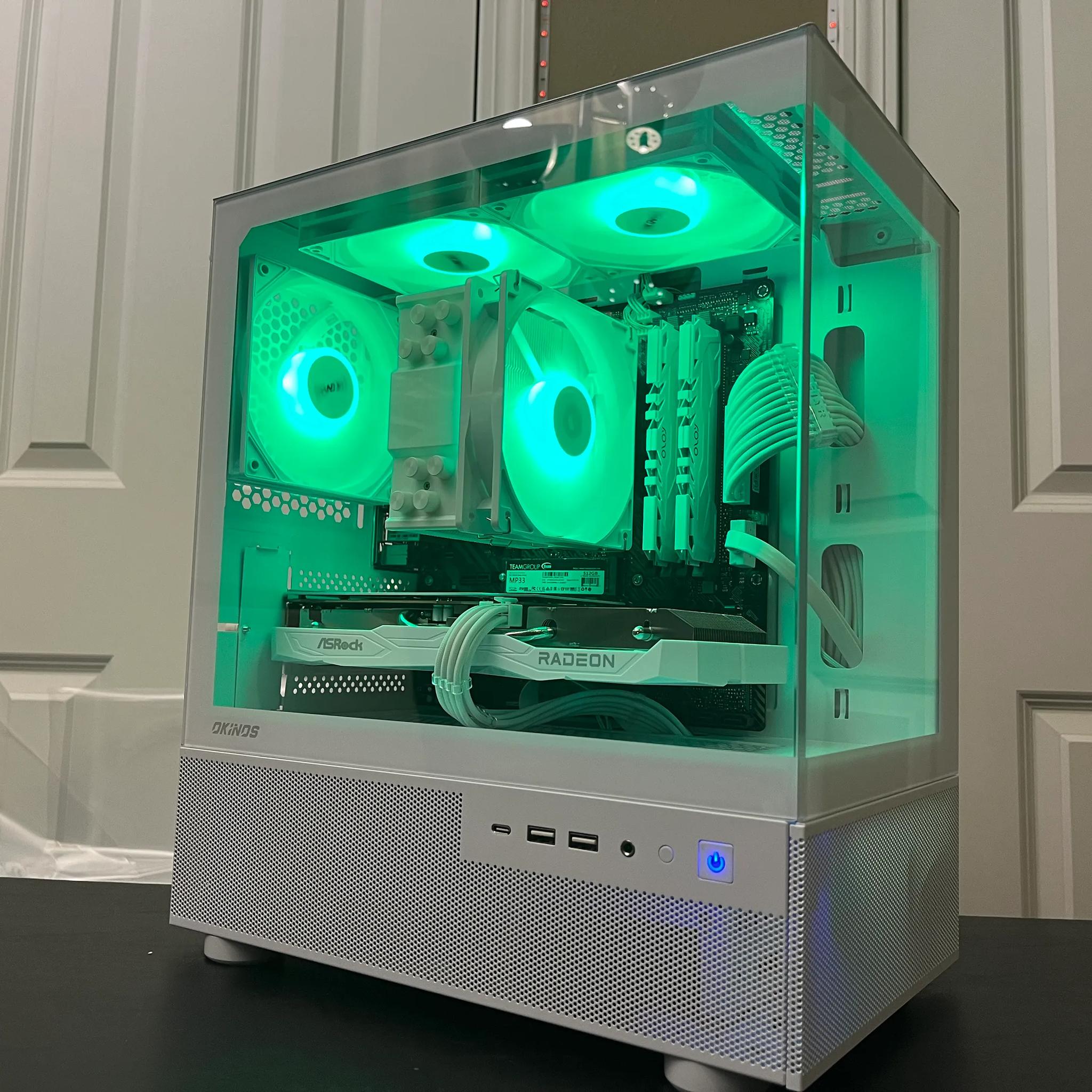 WHITE ARGB PC|RX 6600|RYZEN 5 5500|16GB RAM|500GB NVME