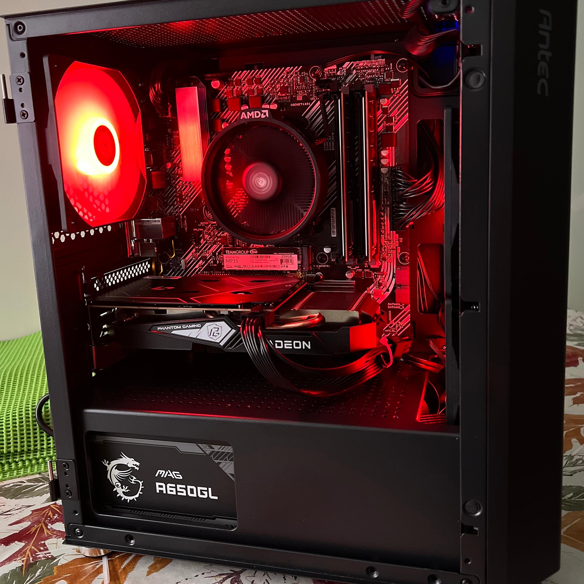 AMD Budget Gaming PC Ryzen 5 3600/1.25 TB SSD/RX 6500xt 8GB/32 GB RAM/ARGB lights