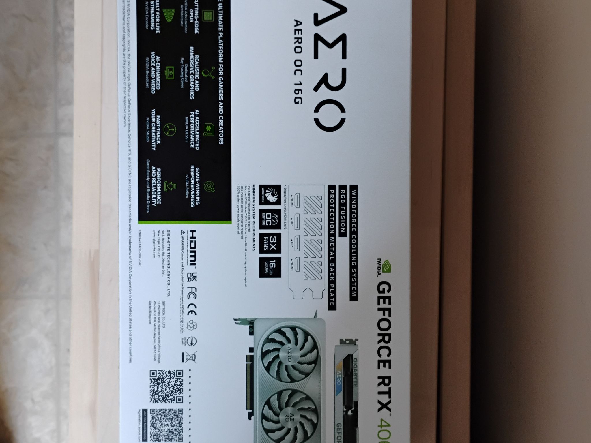 RTX 4060Ti 16gb Gigabyte Aero